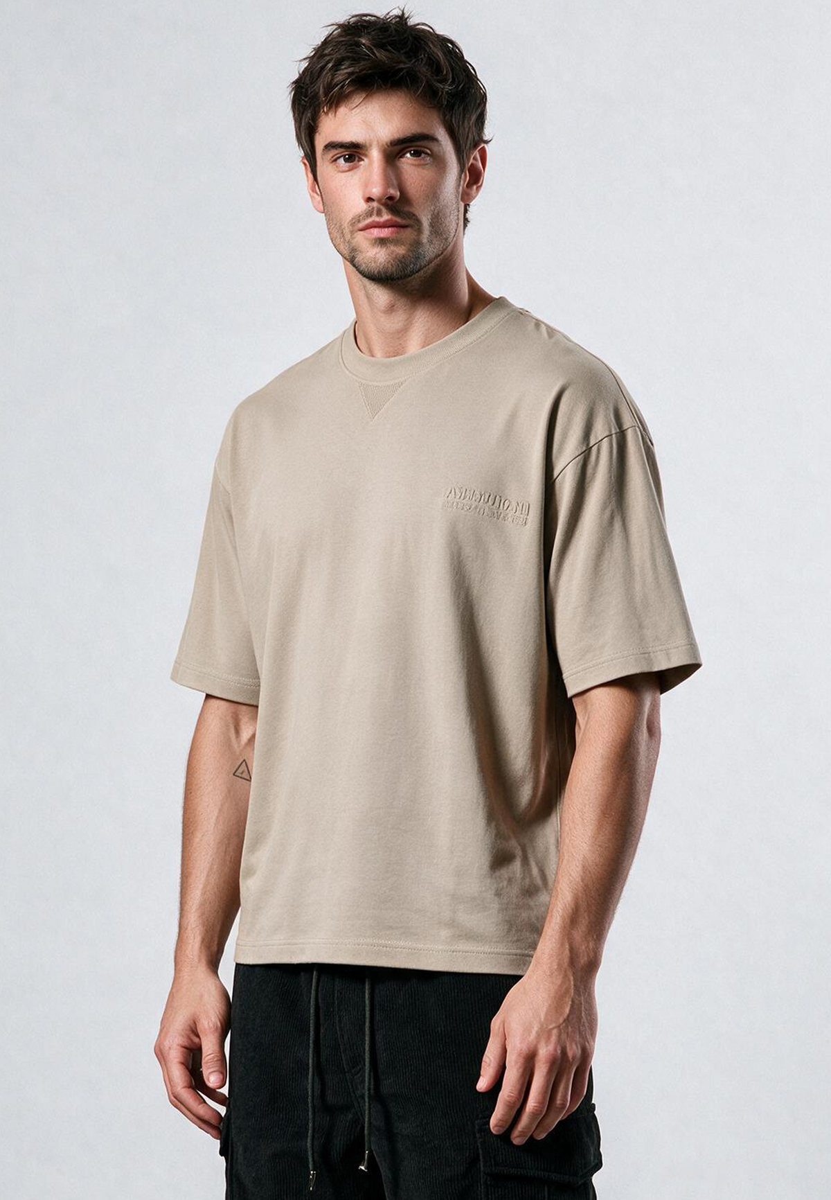 LOGO OVERSIZED T-SHIRT FAWN