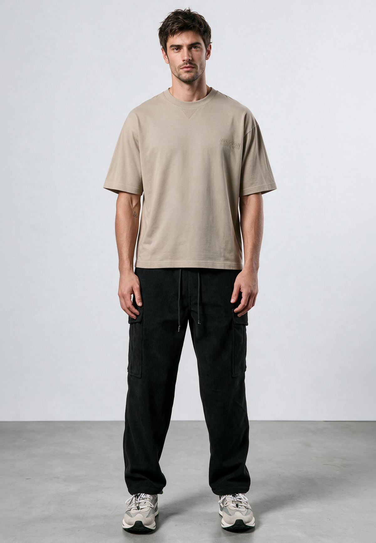 LOGO OVERSIZED T-SHIRT FAWN