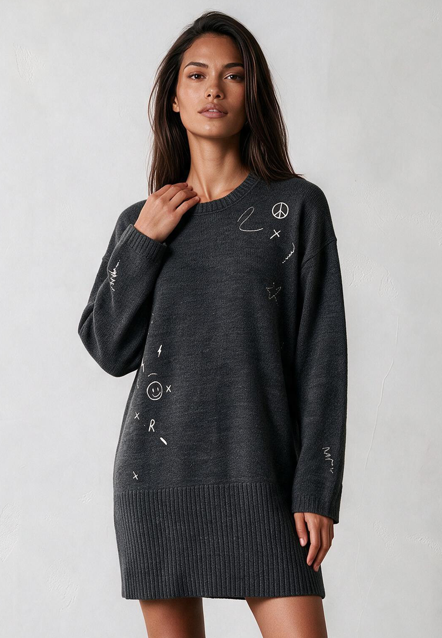 MADDIE DRESS CHARCOAL