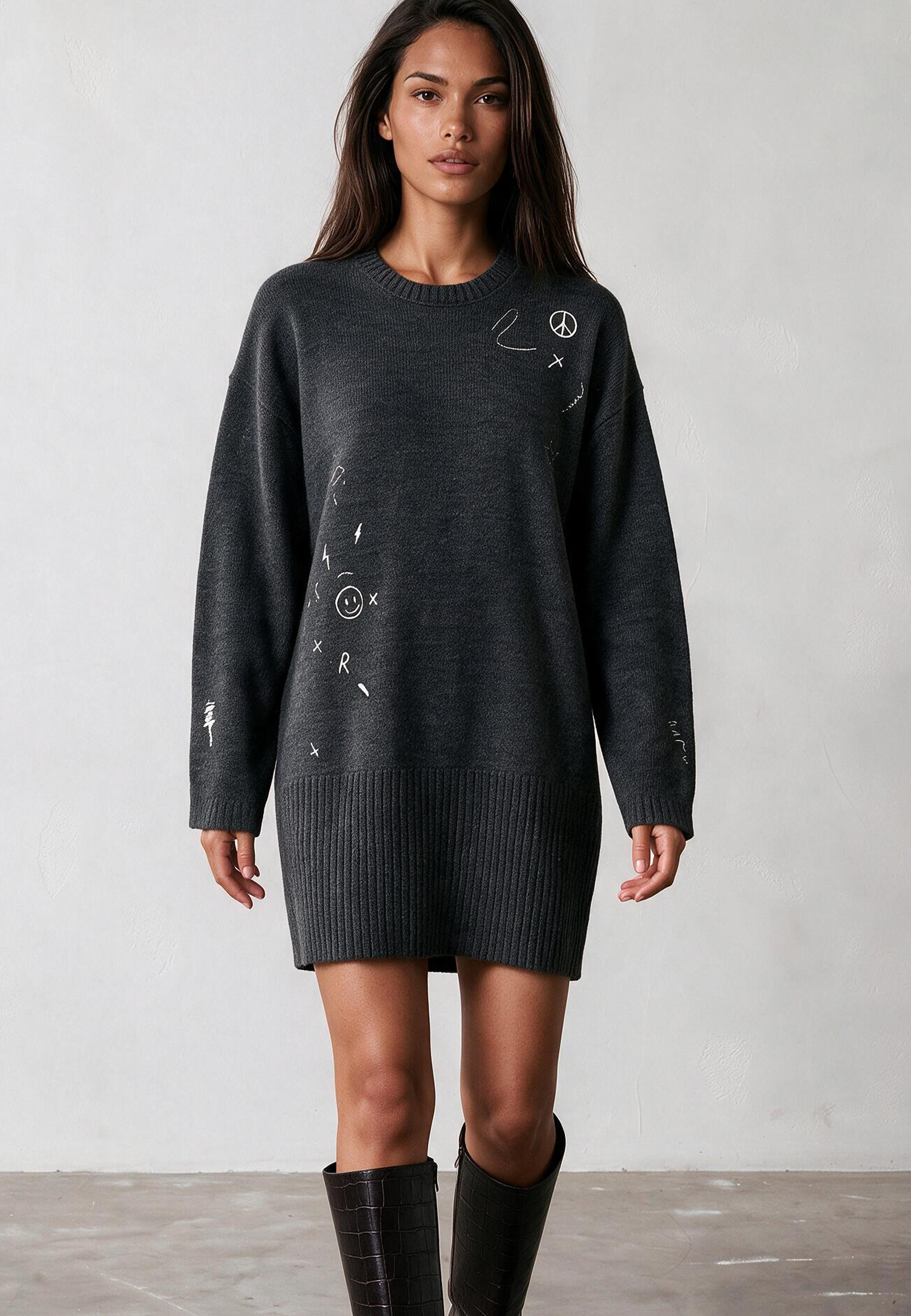 MADDIE DRESS CHARCOAL