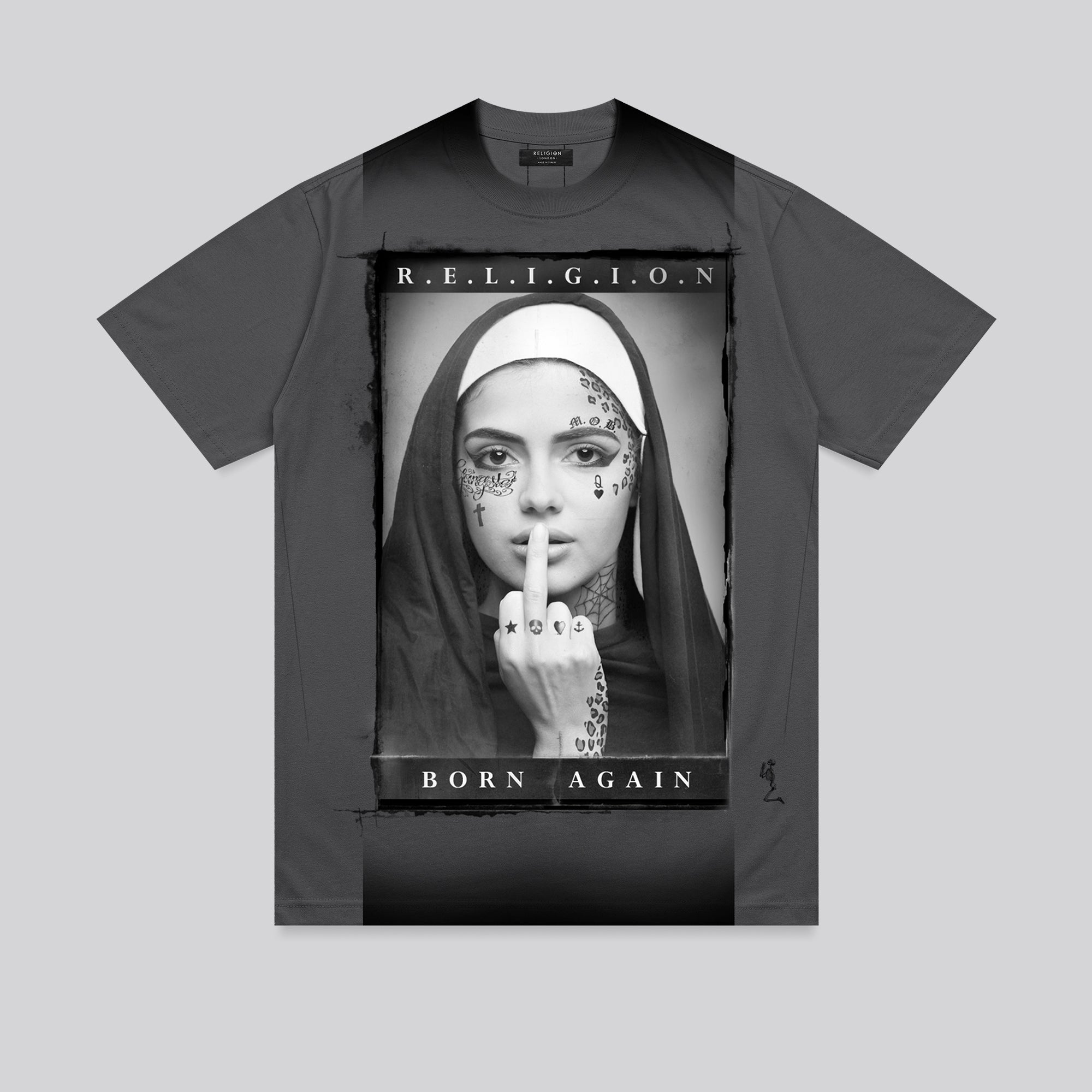 BORN AGAIN T-SHIRT WASHED BLACK