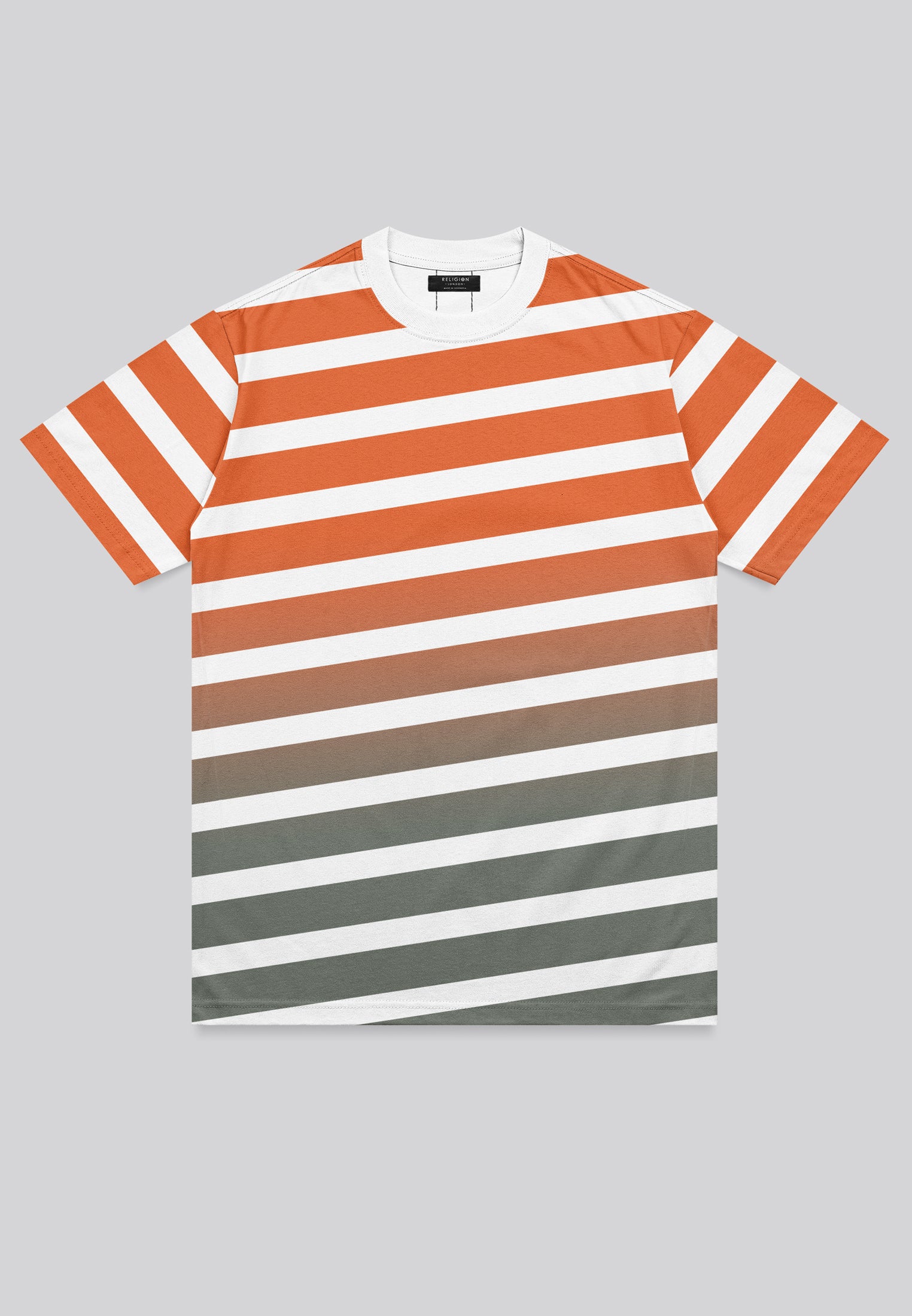GRADIENT T-SHIRT ORANGE & KHAKI