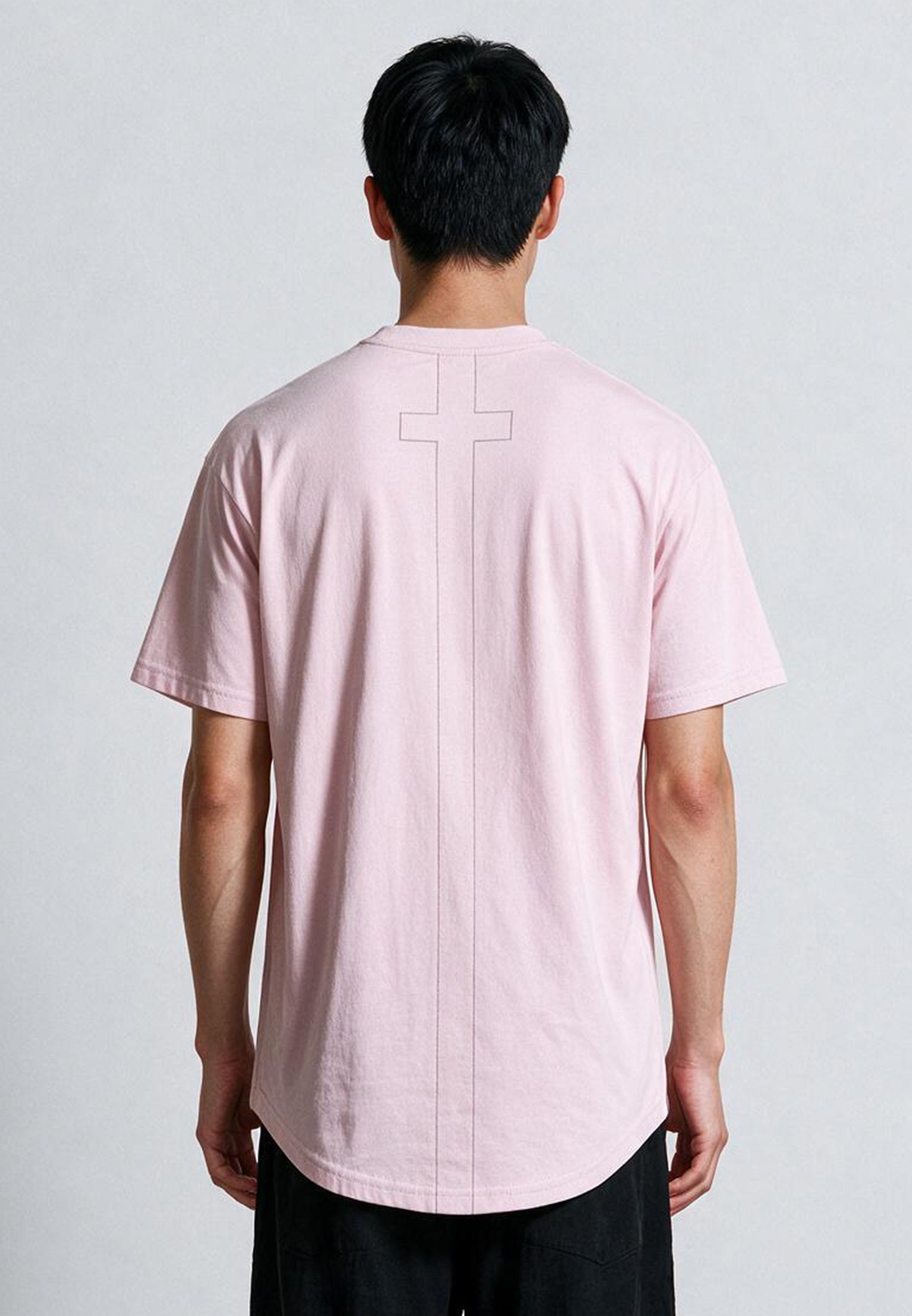 ESSENTIAL CURVED HEM LAVENDER T-SHIRT