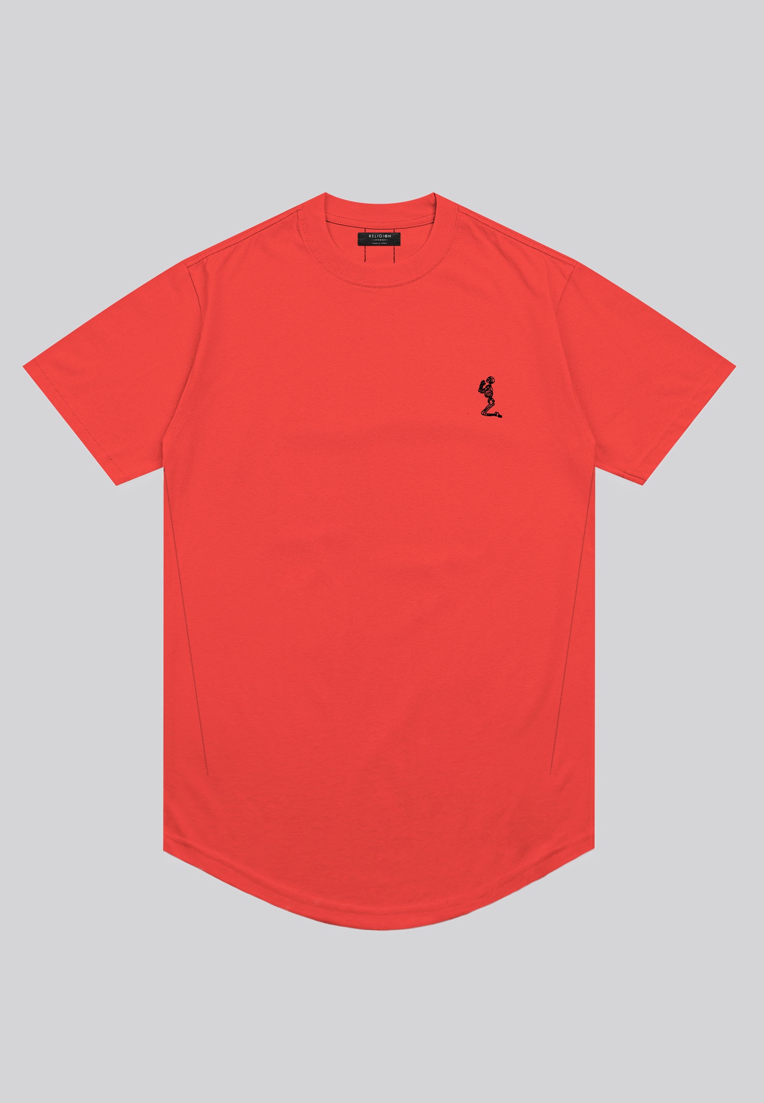 ESSENTIAL CURVED HEM ROYAL RED T-SHIRT