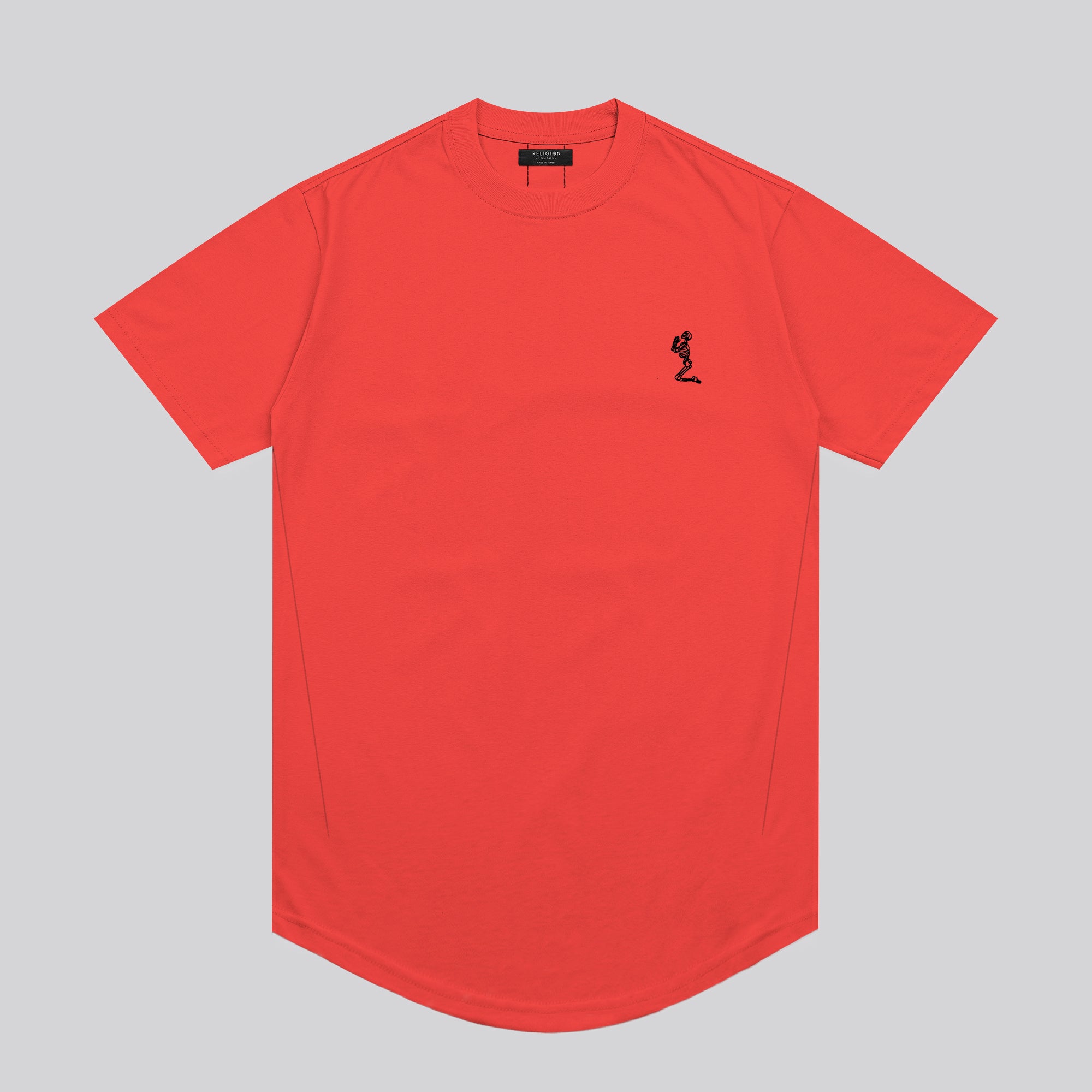 ESSENTIAL CURVED HEM ROYAL RED T-SHIRT