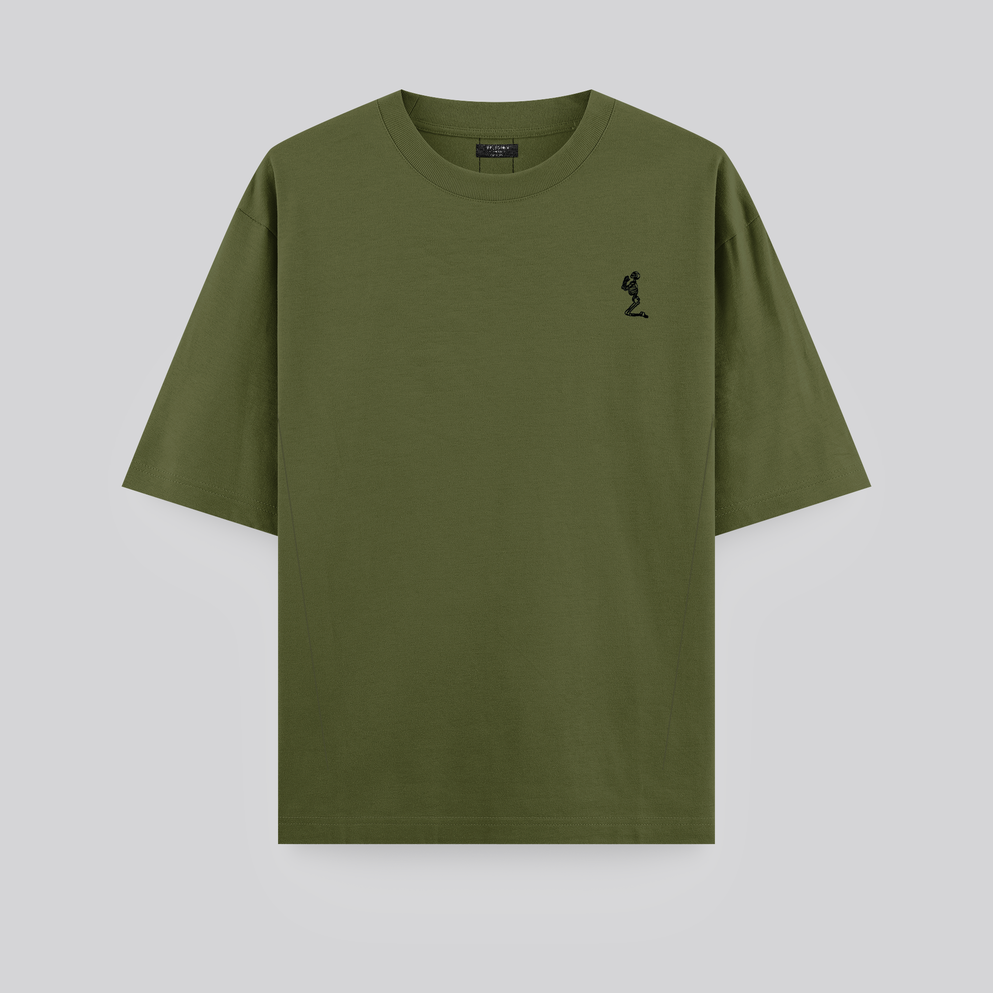 OVERSIZED HEAVY BLOCK T-SHIRT ARMY GREEN