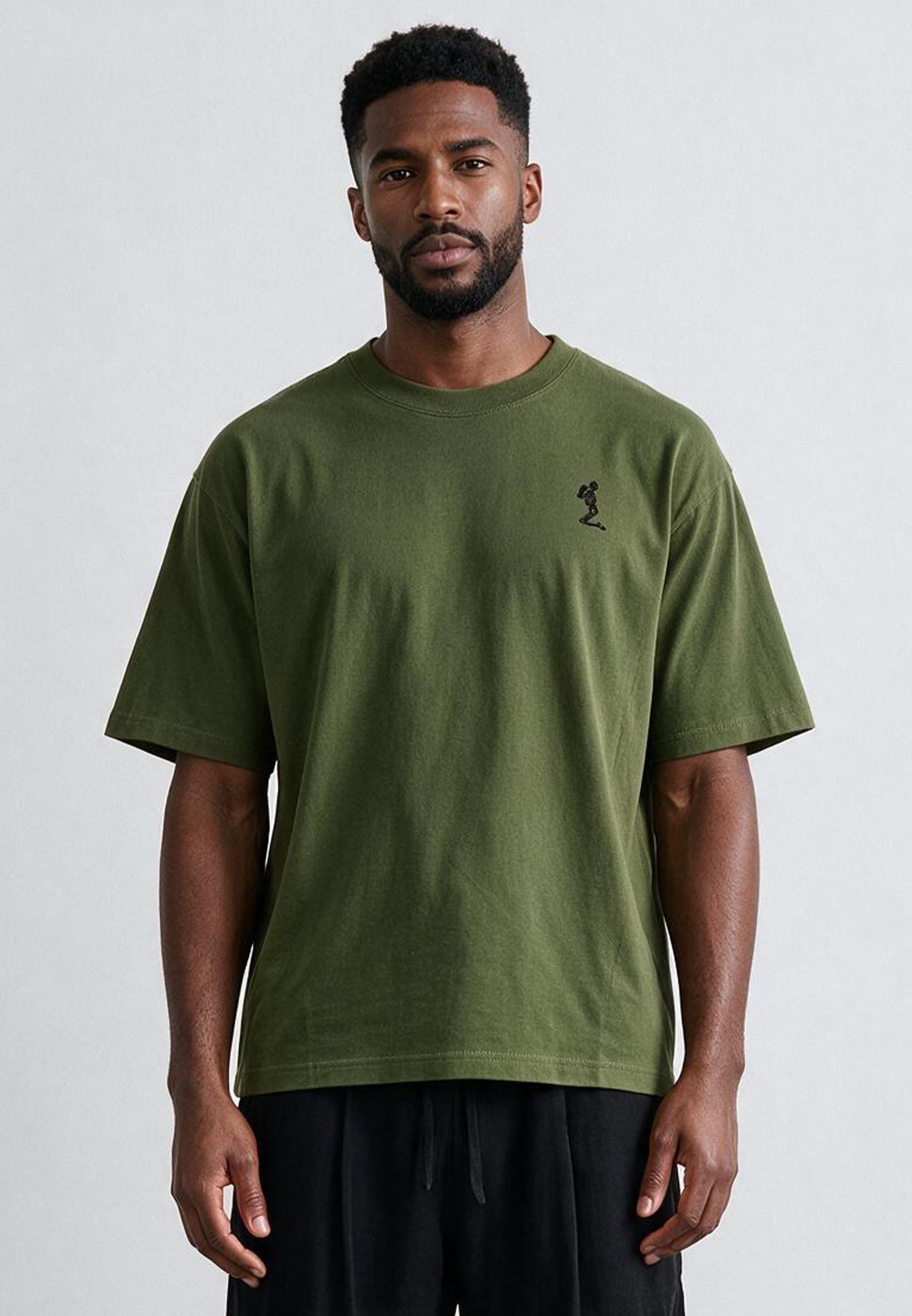 OVERSIZED HEAVY BLOCK T-SHIRT ARMY GREEN