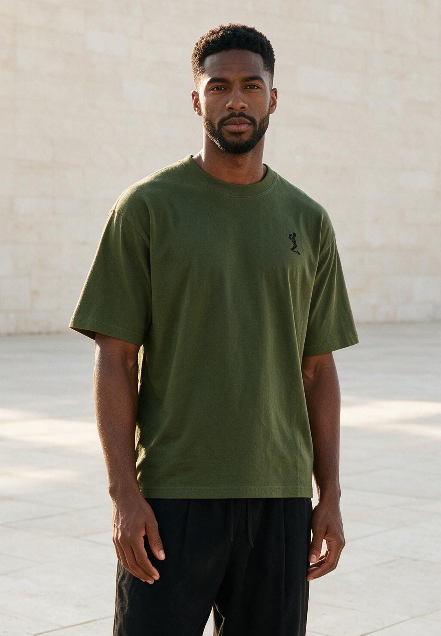 OVERSIZED HEAVY BLOCK T-SHIRT ARMY GREEN
