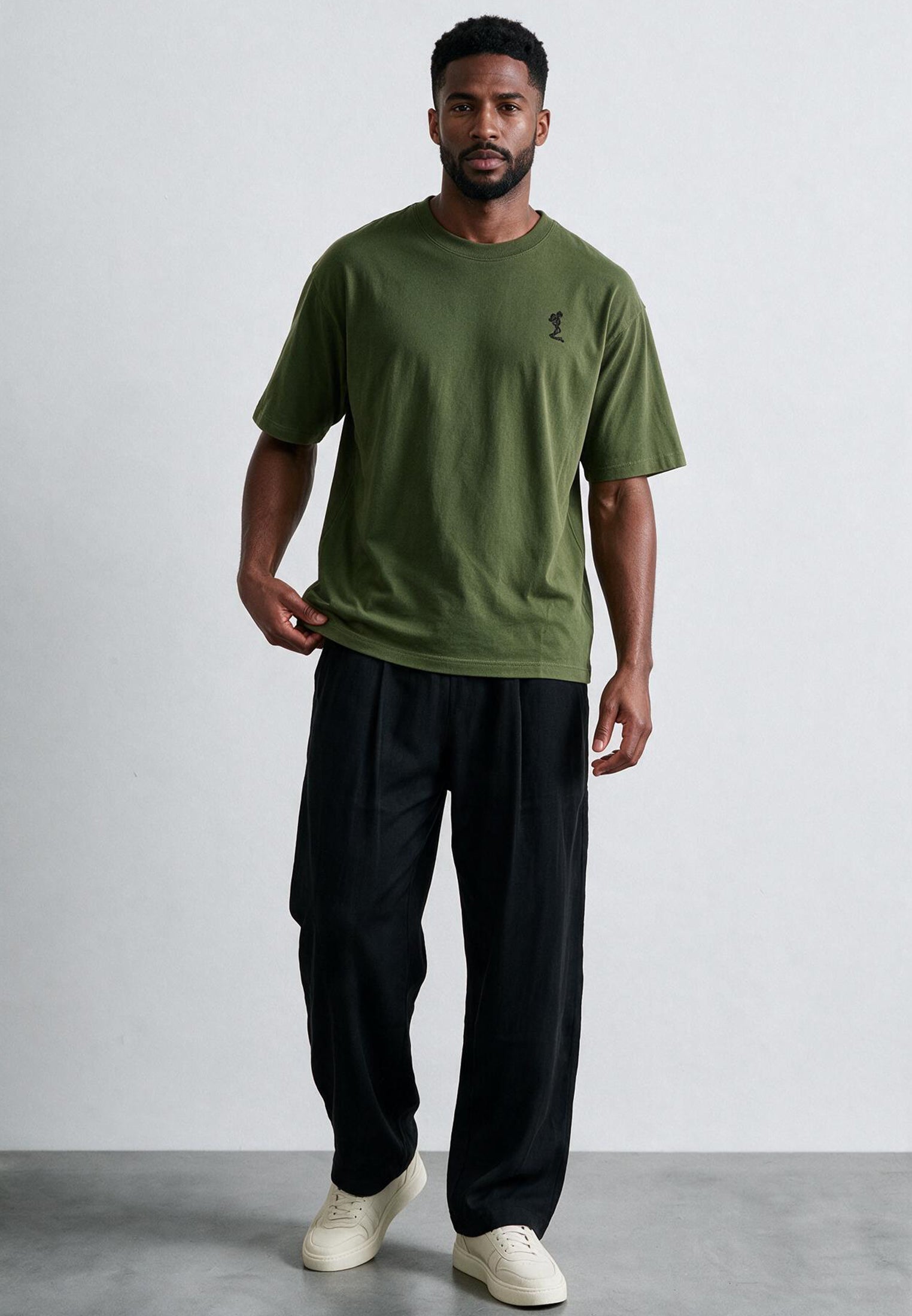 OVERSIZED HEAVY BLOCK T-SHIRT ARMY GREEN