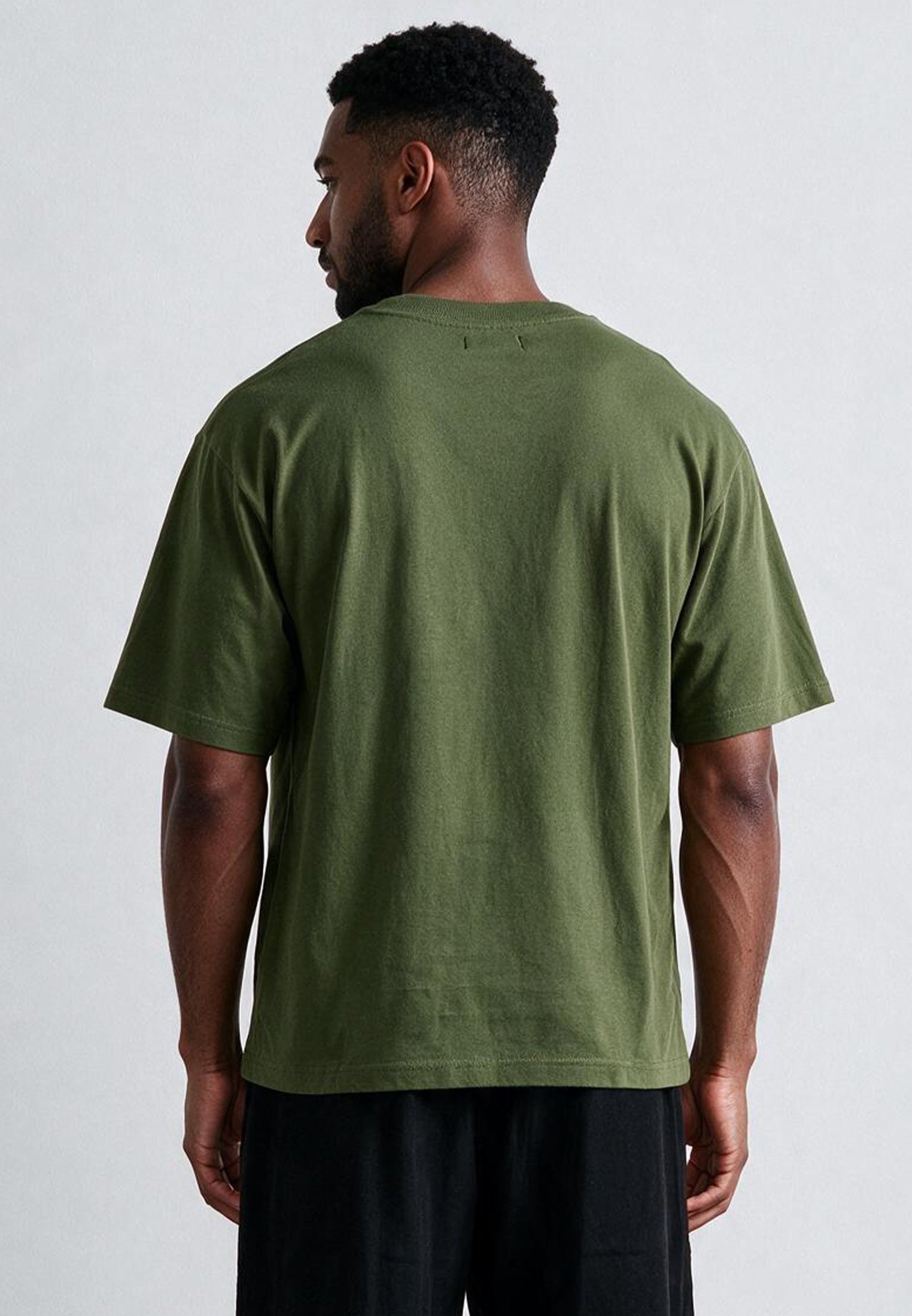OVERSIZED HEAVY BLOCK T-SHIRT ARMY GREEN