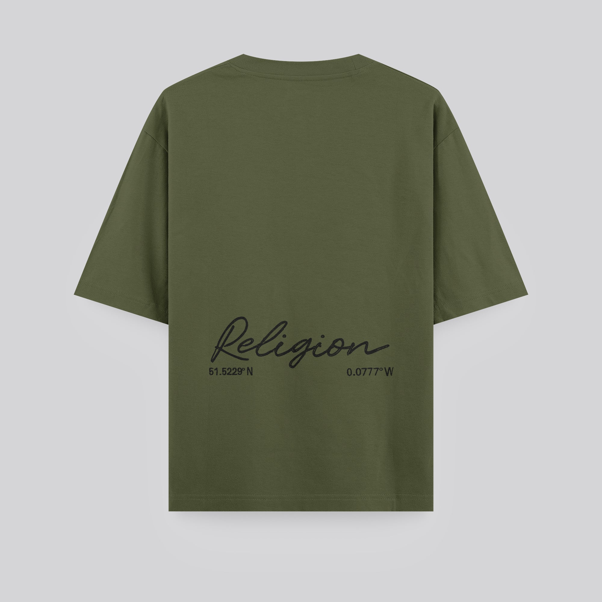 OVERSIZED HEAVY EMBRO T-SHIRT ARMY GREEN