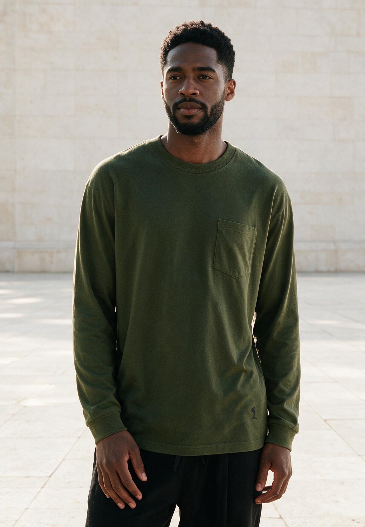 HEAVYWEIGHT LS POCKET T-SHIRT ARMY GREEN