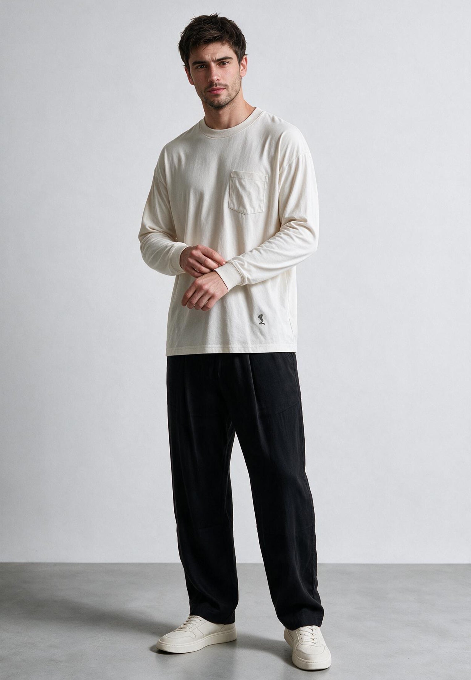 HEAVYWEIGHT LS POCKET T-SHIRT OFF WHITE