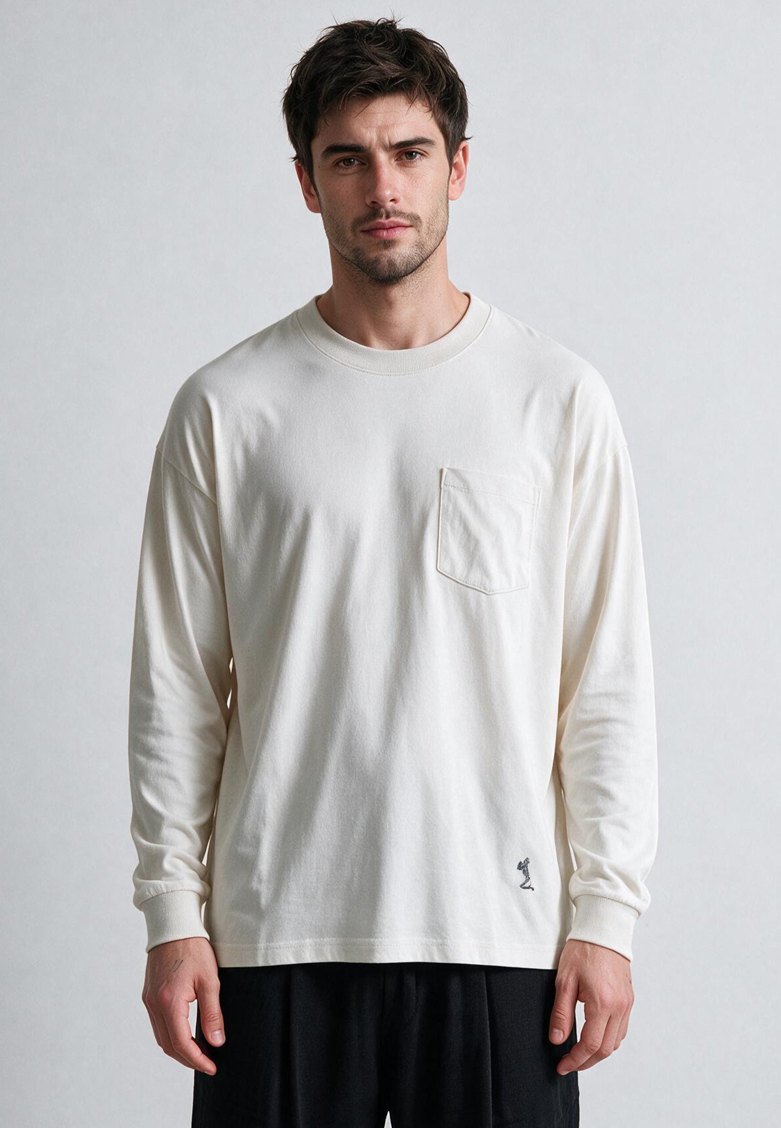 HEAVYWEIGHT LS POCKET T-SHIRT OFF WHITE