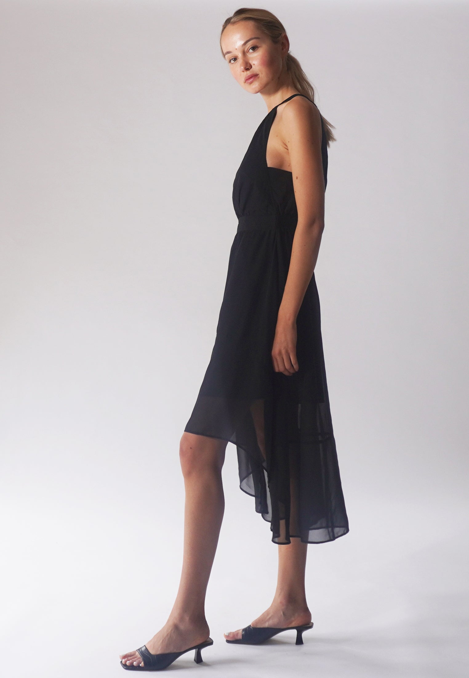 MERIDIAN MIDI DRESS BLACK