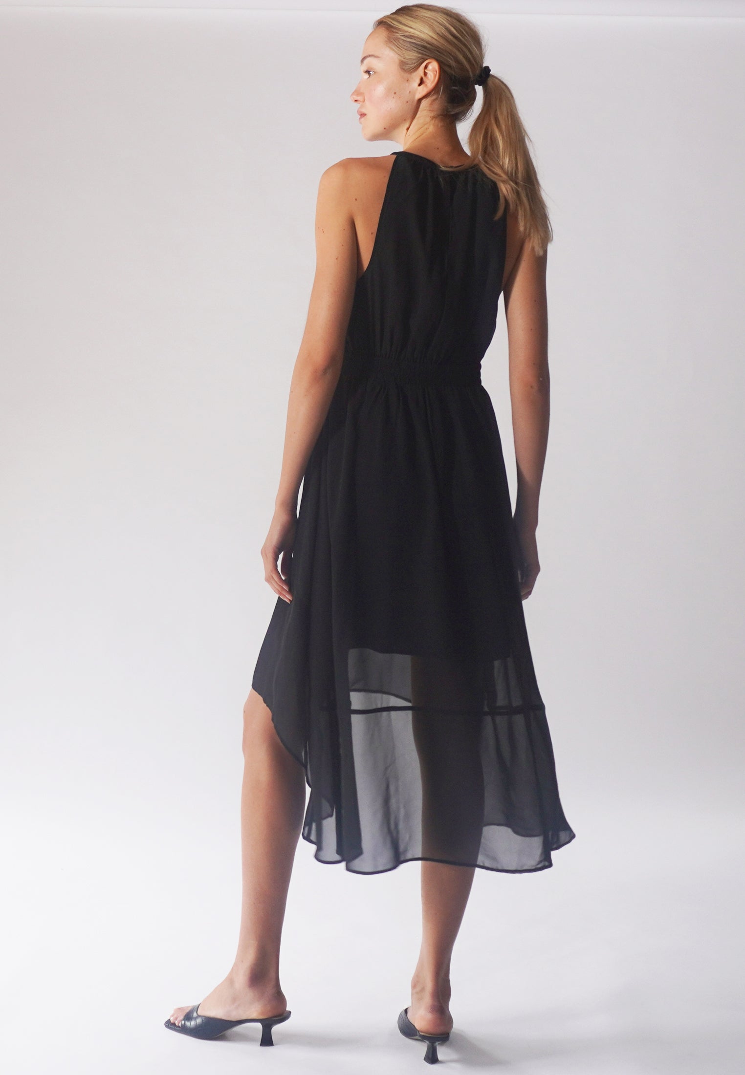 MERIDIAN MIDI DRESS BLACK