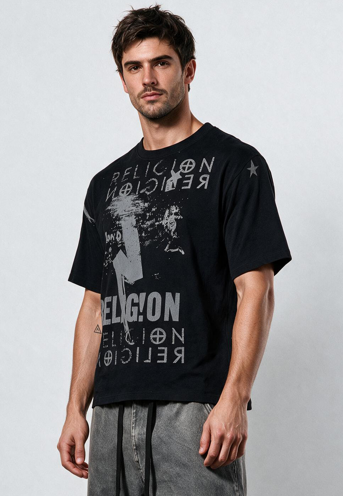 MONTAGE COLOUR T-SHIRT BLACK
