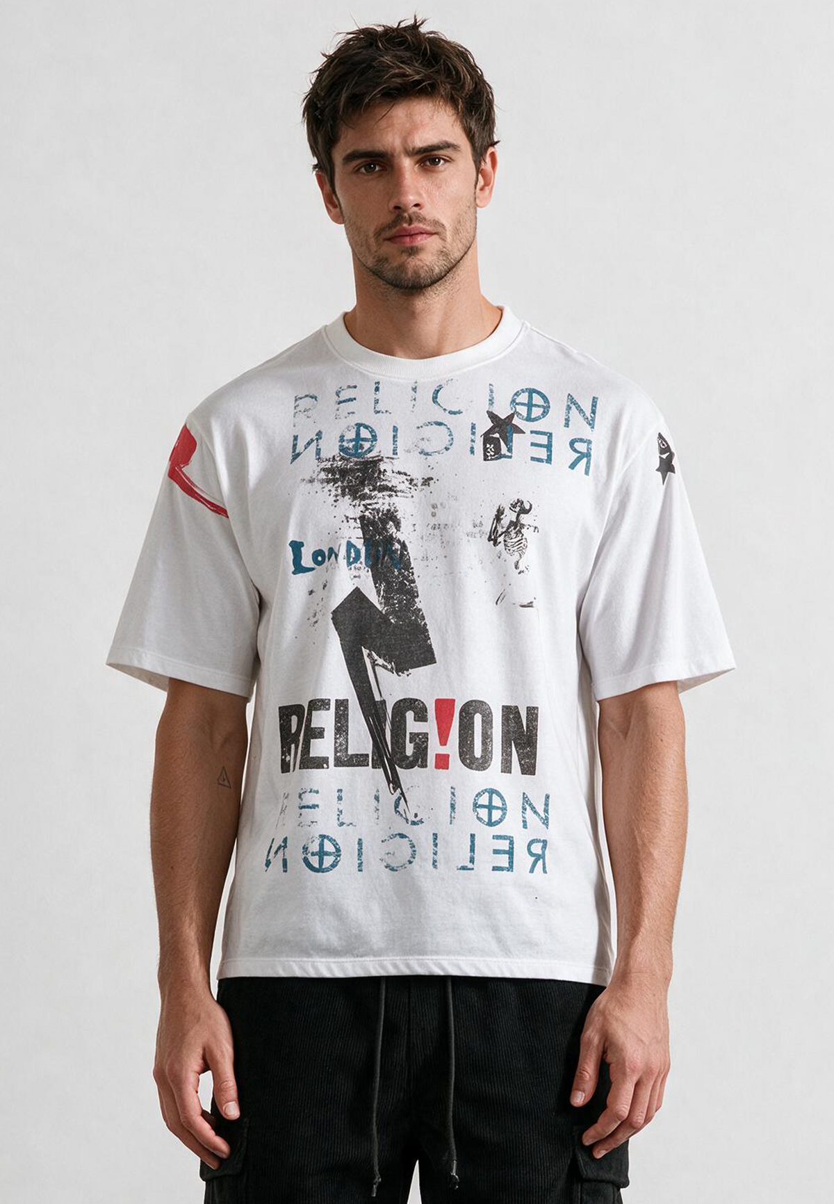 MONTAGE COLOUR T-SHIRT WHITE