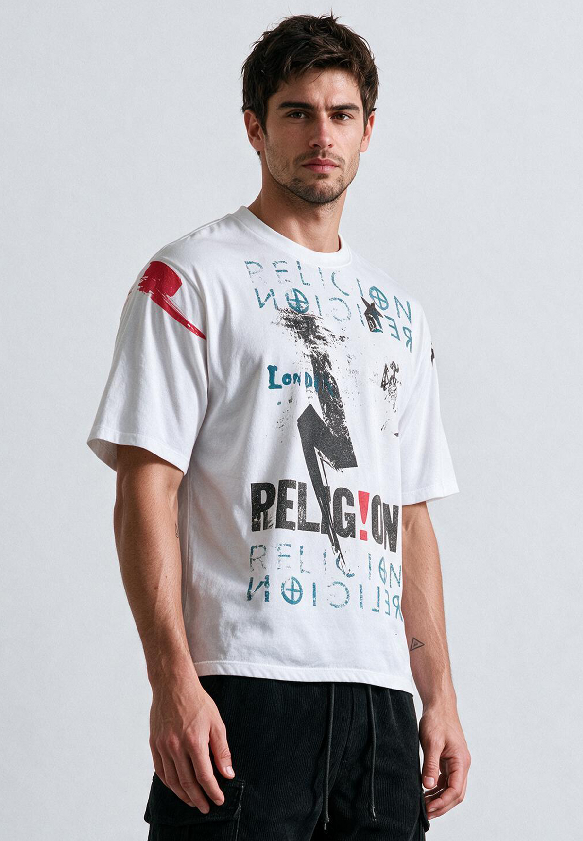 MONTAGE COLOUR T-SHIRT WHITE