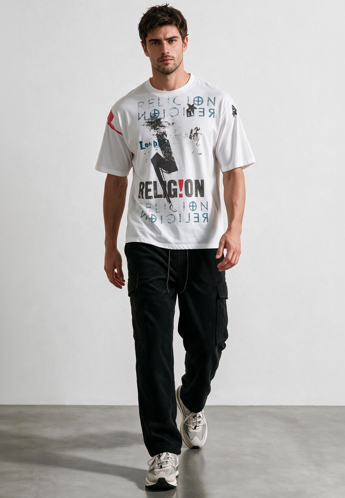 MONTAGE COLOUR T-SHIRT WHITE