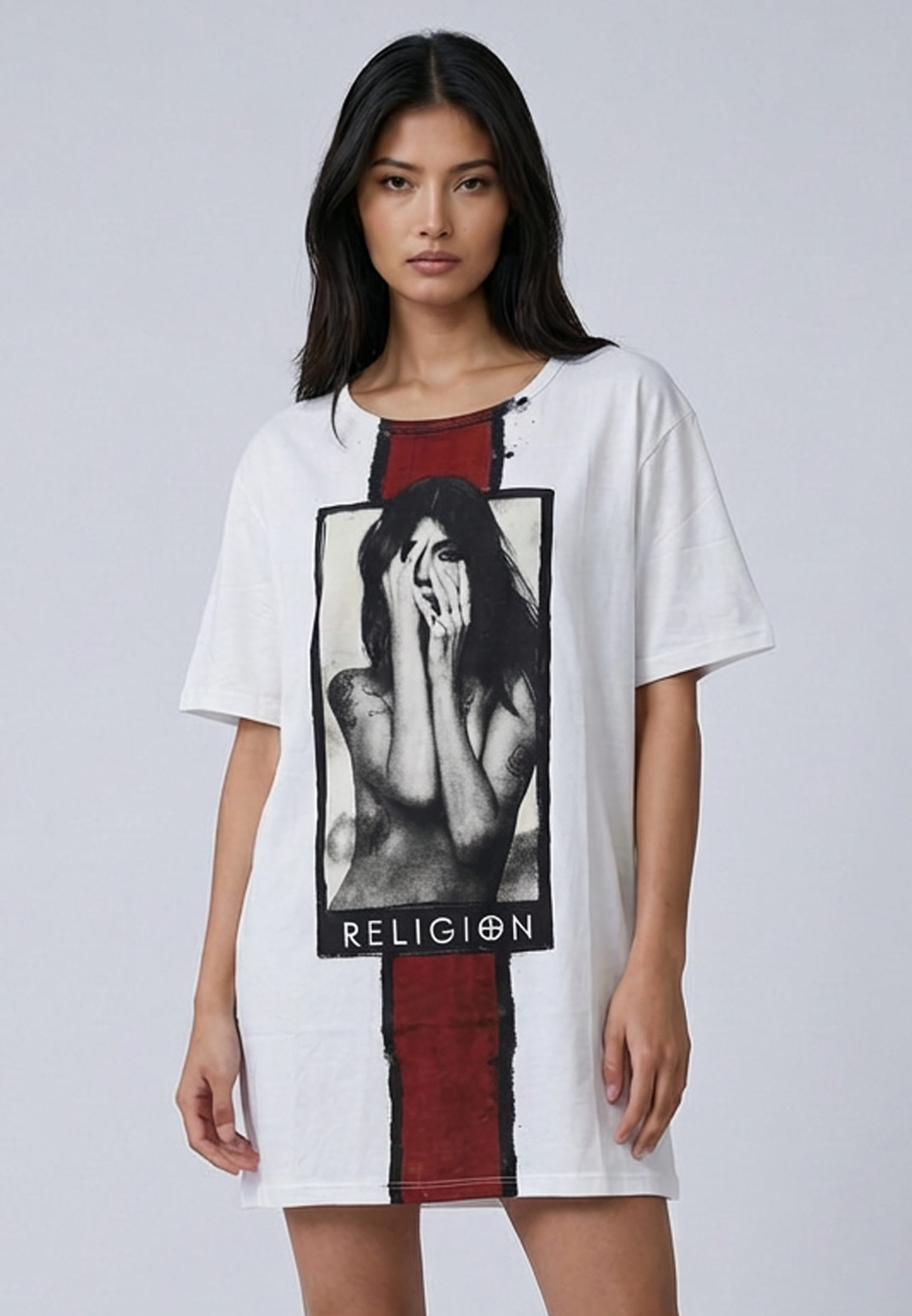 MUSIC, SEX N CASHIN CHEQUES DRESS WHITE