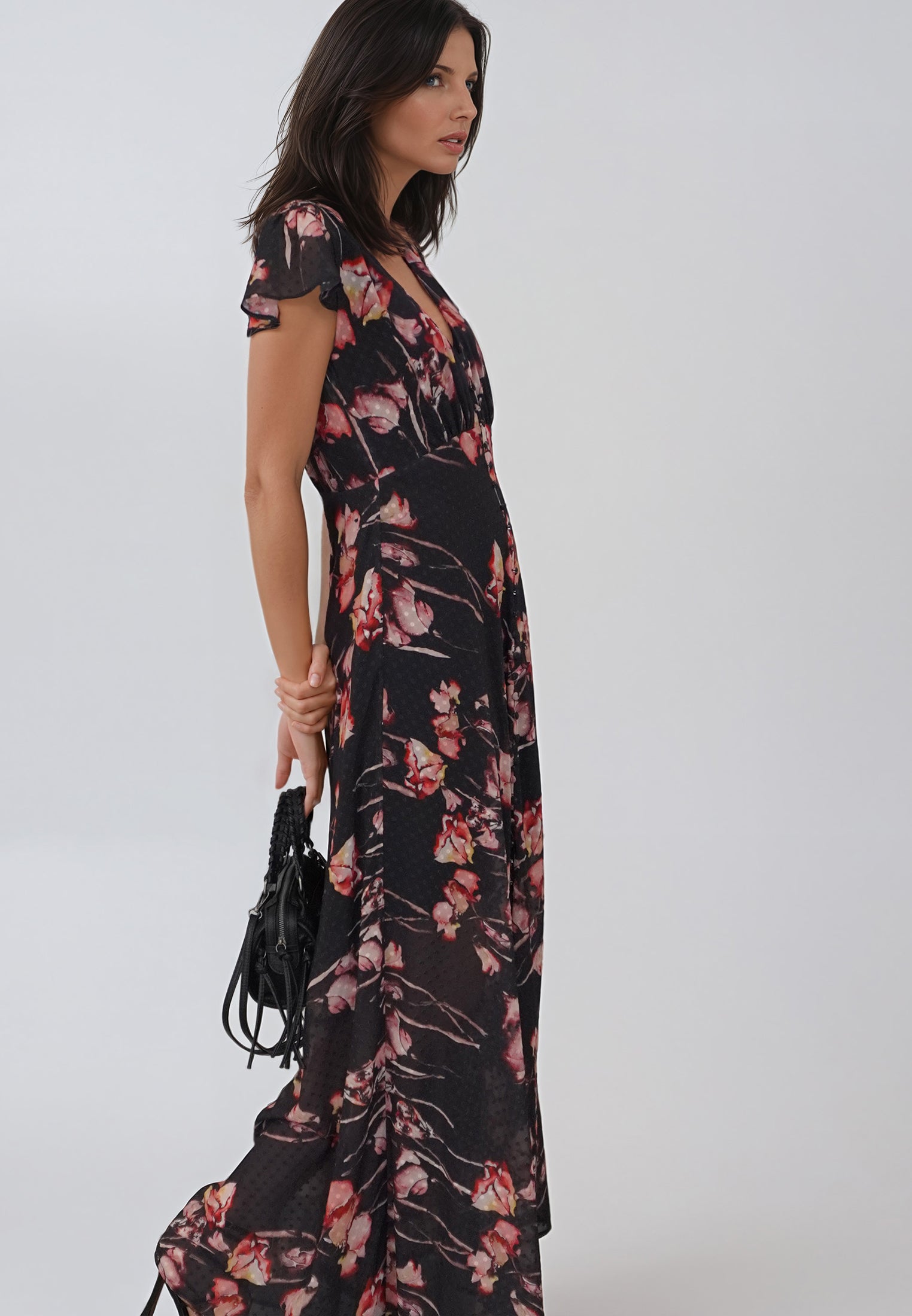 INDIUM MAXI DRESS TIMID DARK FLORAL