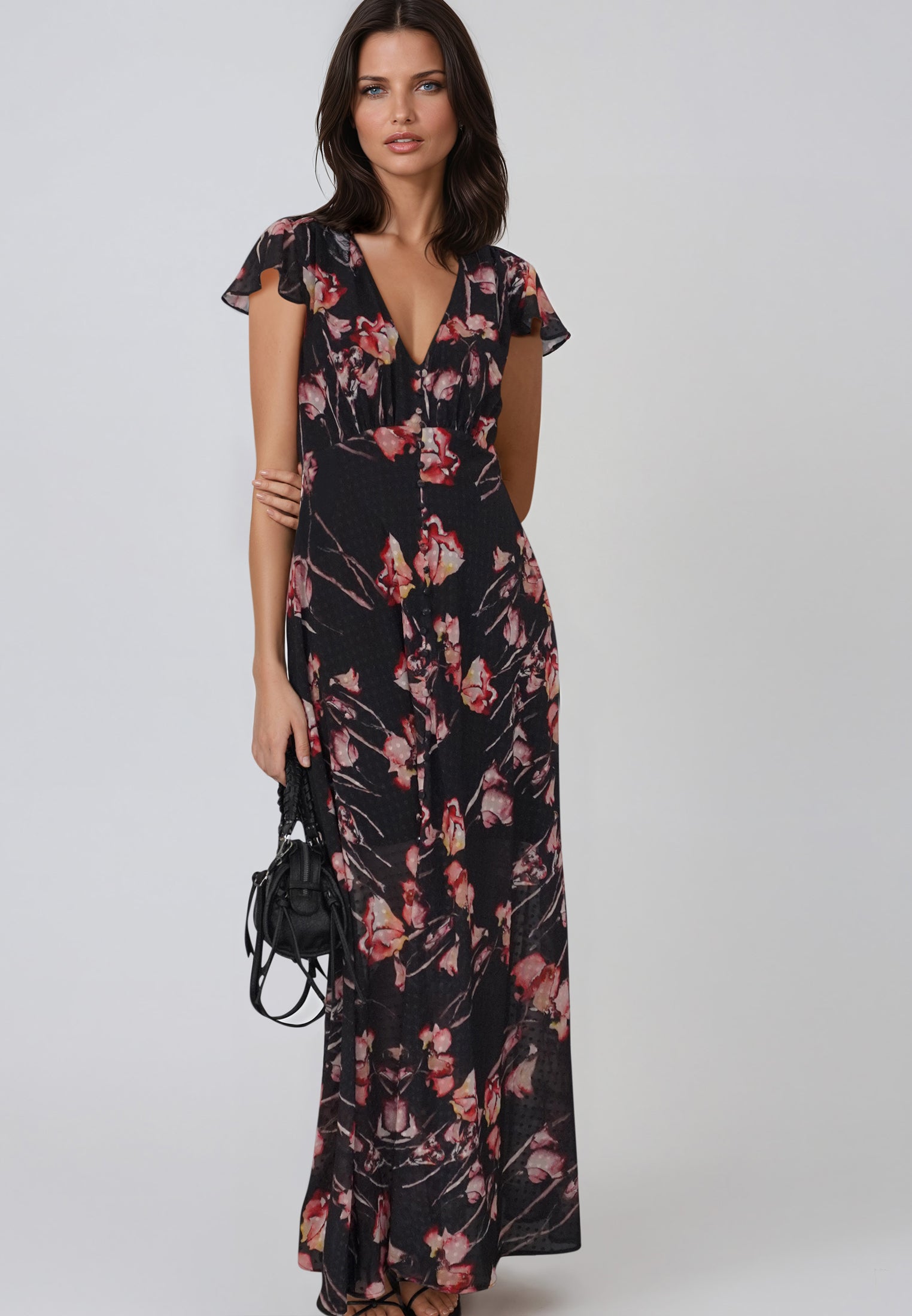 INDIUM MAXI DRESS TIMID DARK FLORAL