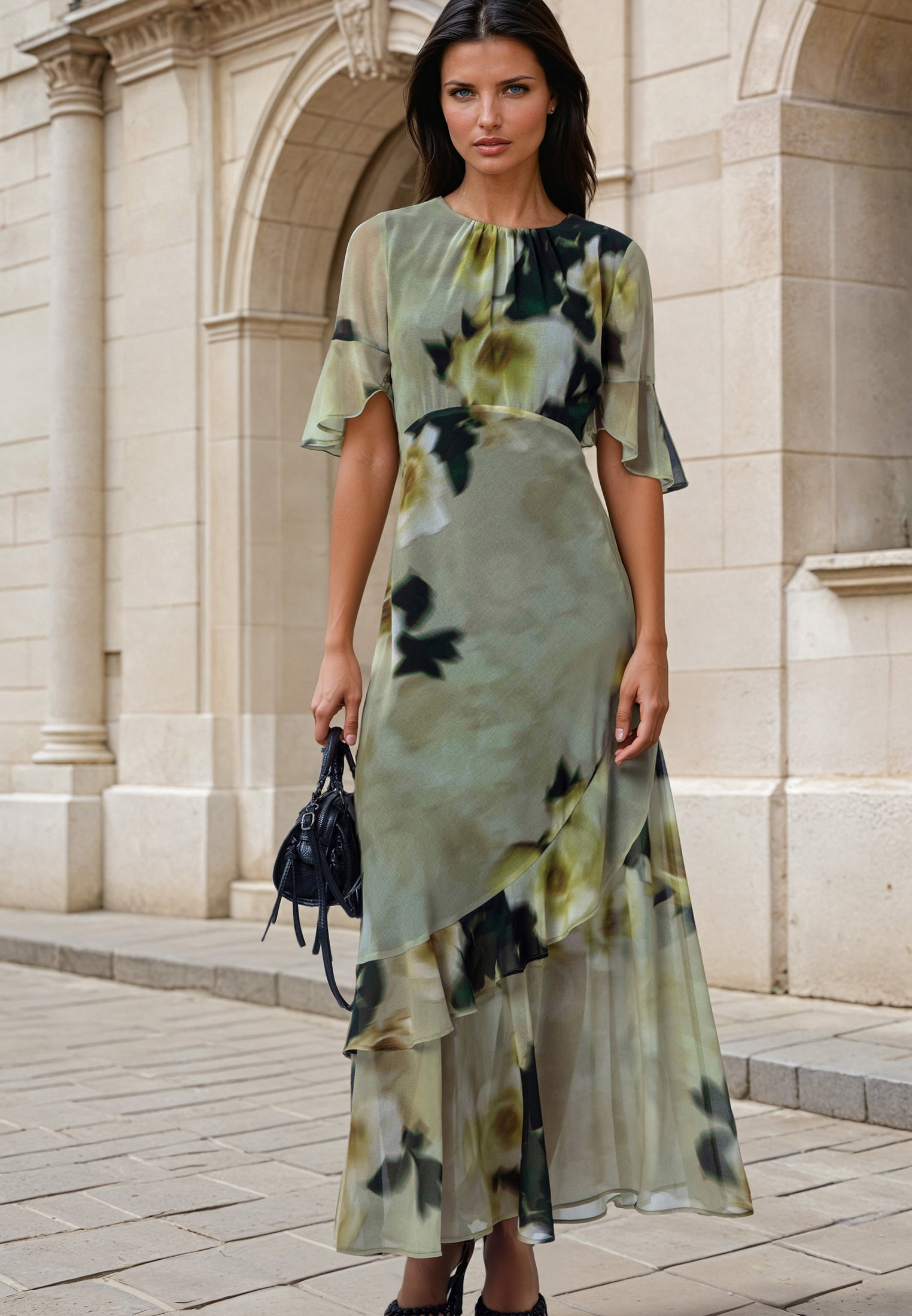 LIV MAXI DRESS BLUR YELLOW