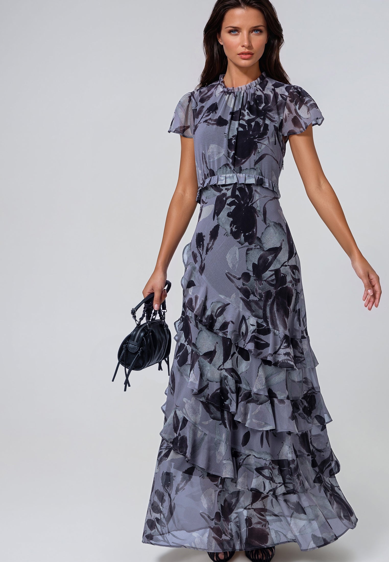 SIAN MAXI DRESS BLAZE NEUTRAL FLORAL
