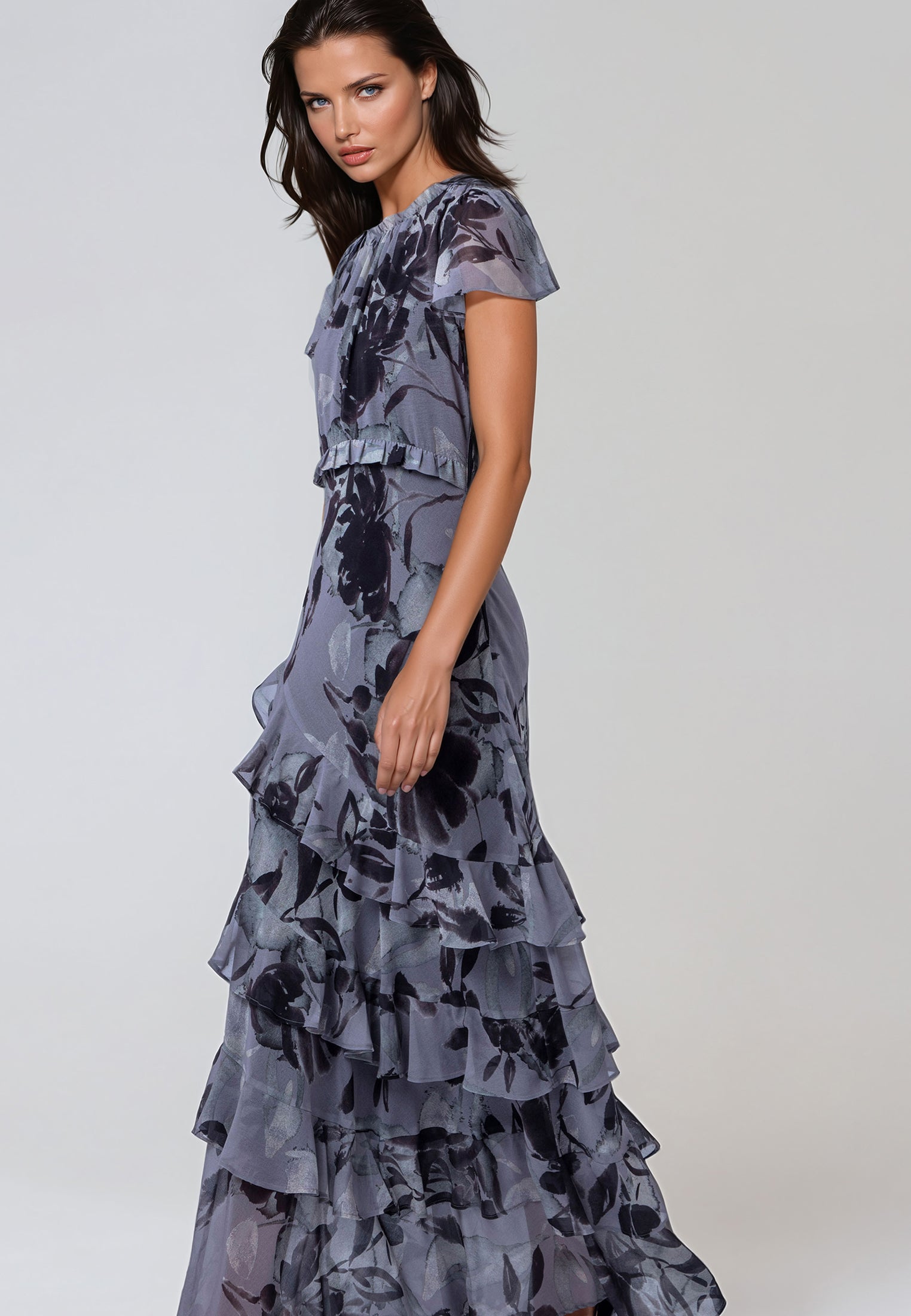 SIAN MAXI DRESS BLAZE NEUTRAL FLORAL