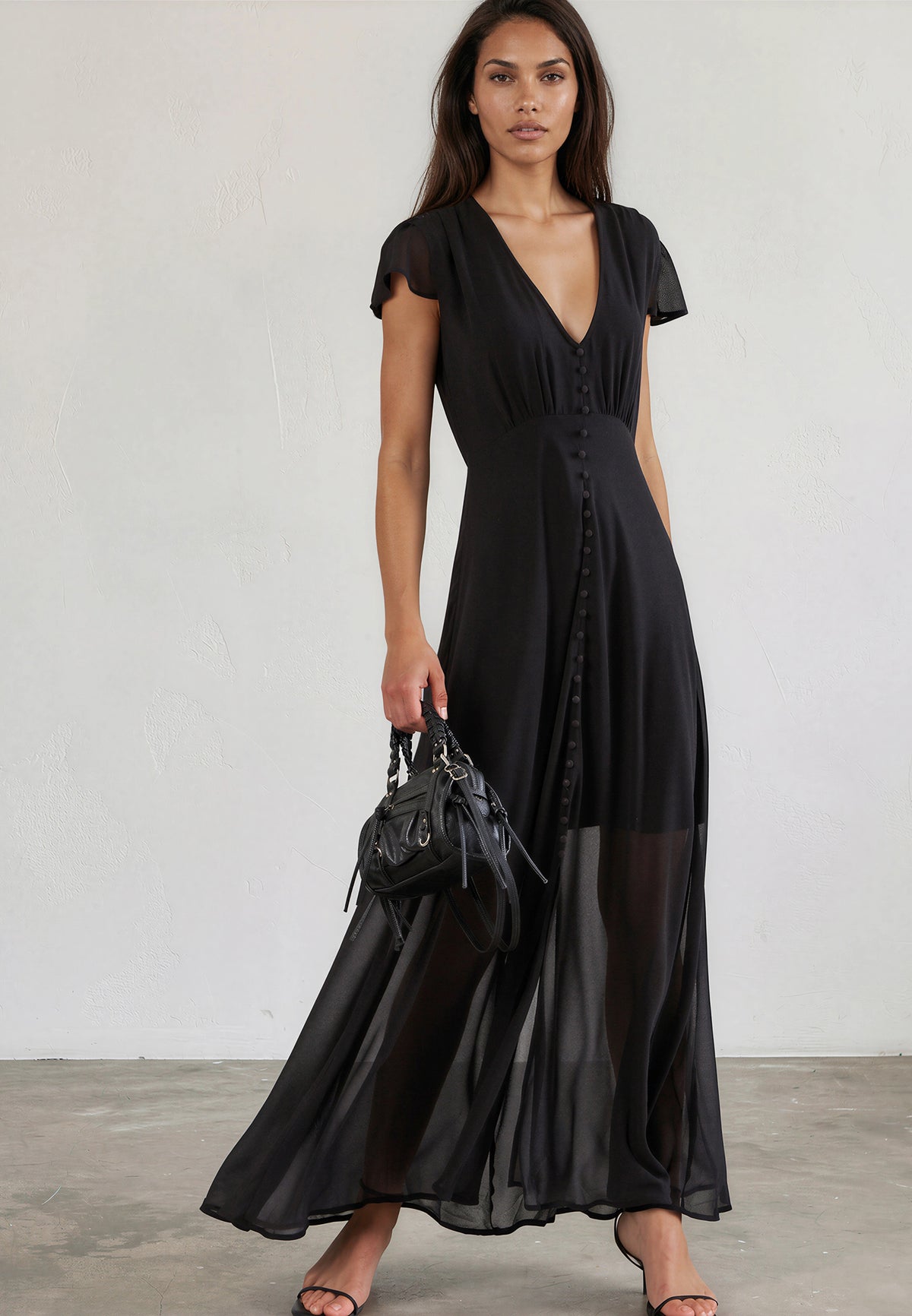 INDIUM MAXI DRESS JET BLACK