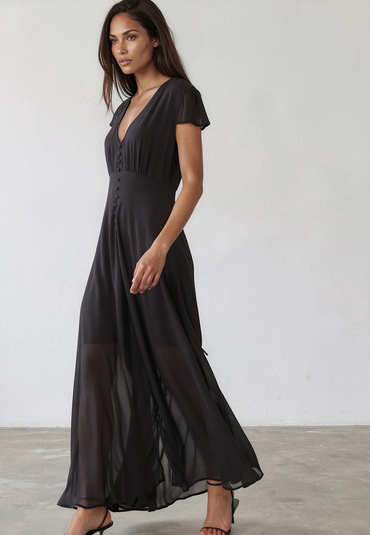 INDIUM MAXI DRESS JET BLACK