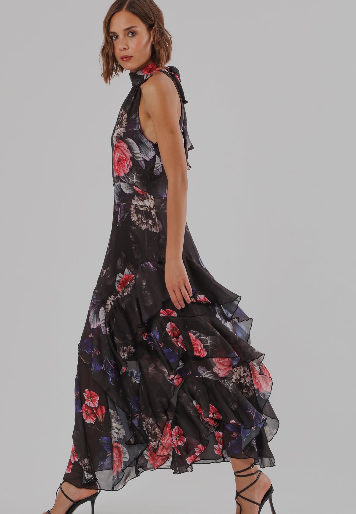 TAYLOR MAXI DRESS FLORAL RED