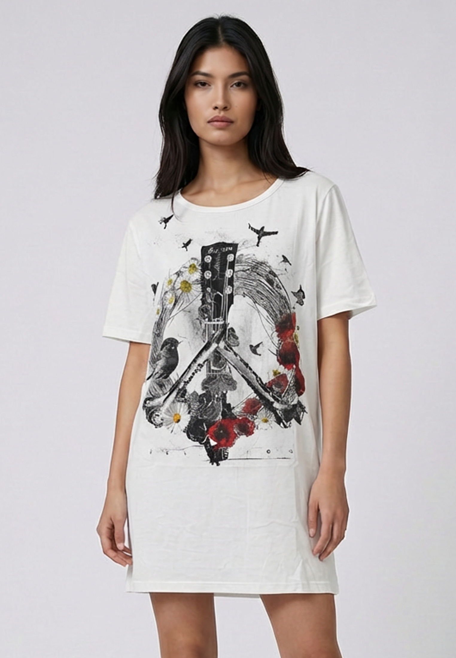 PEACE DRESS WHITE