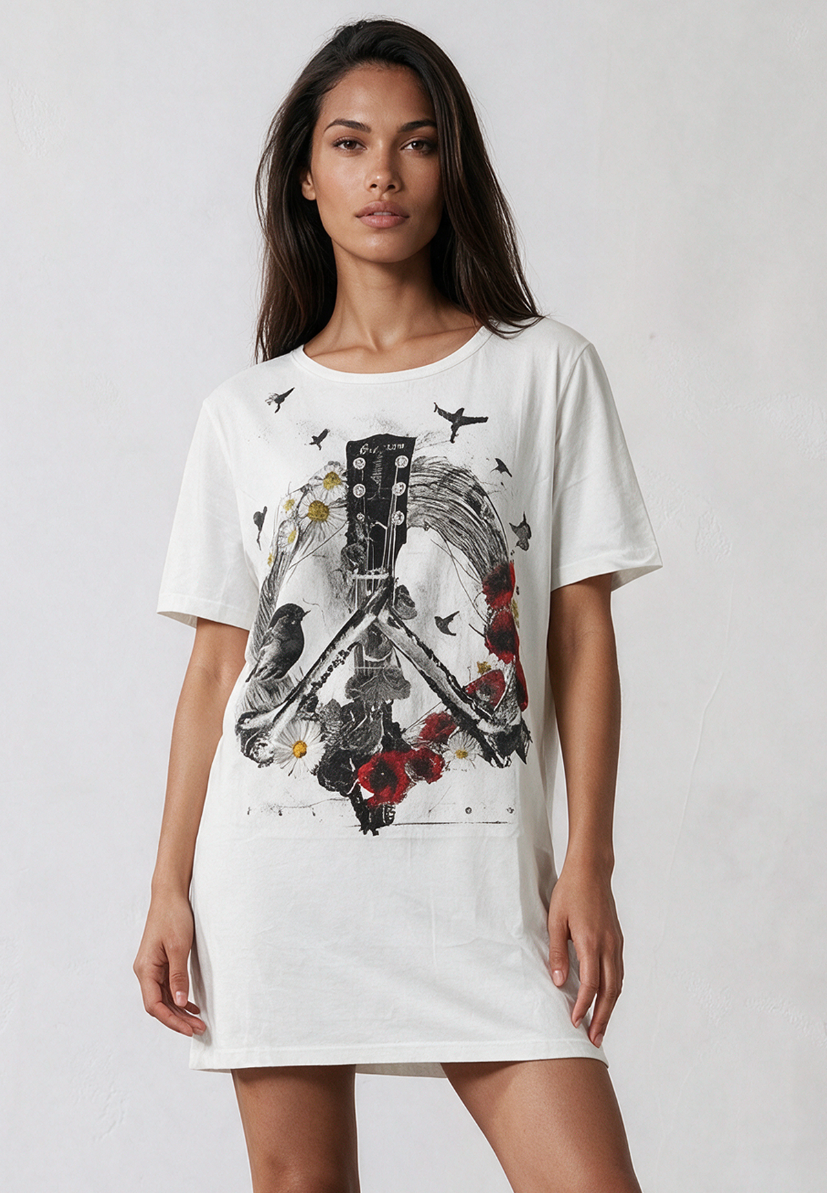 PEACE DRESS WHITE