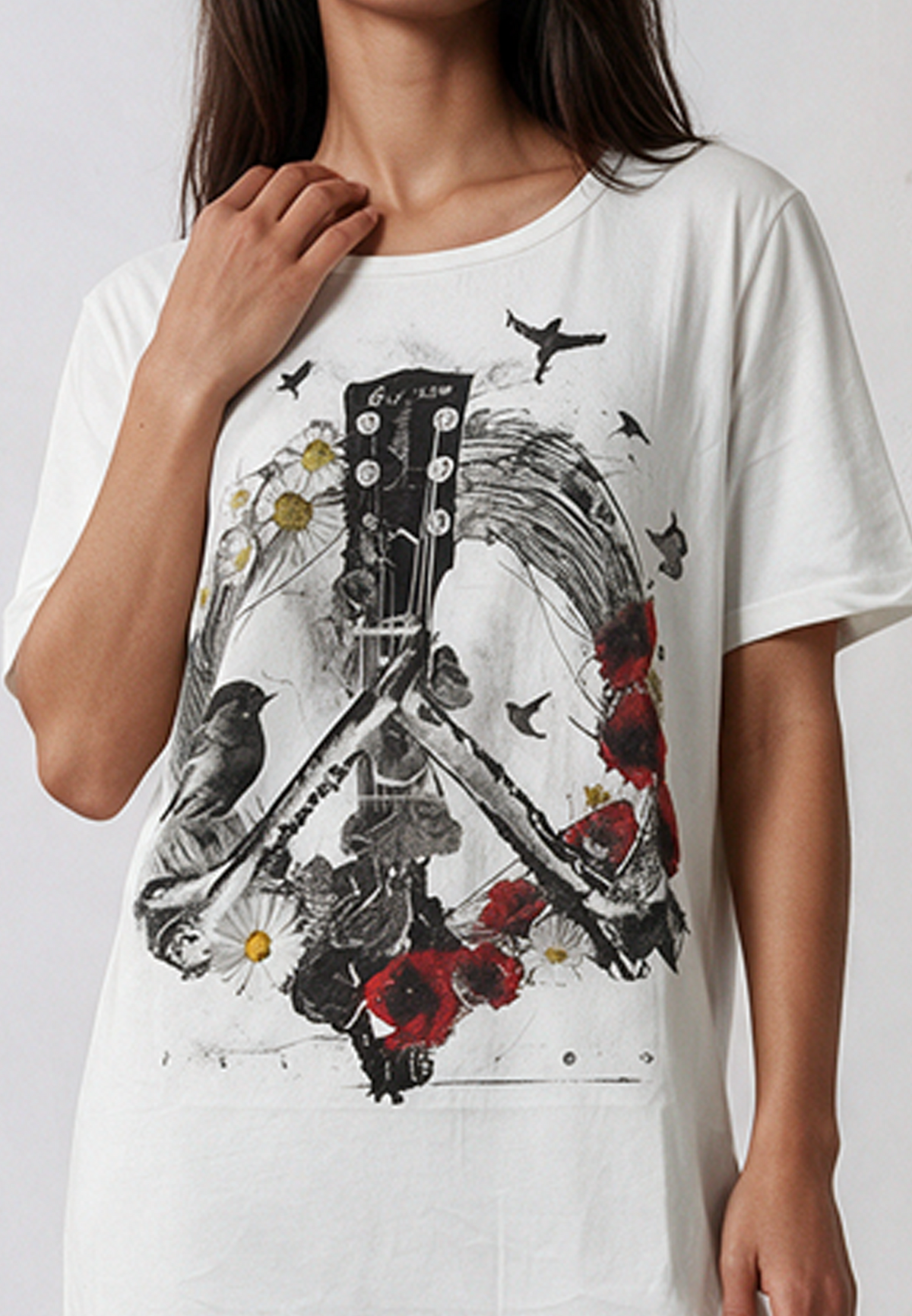 PEACE DRESS WHITE