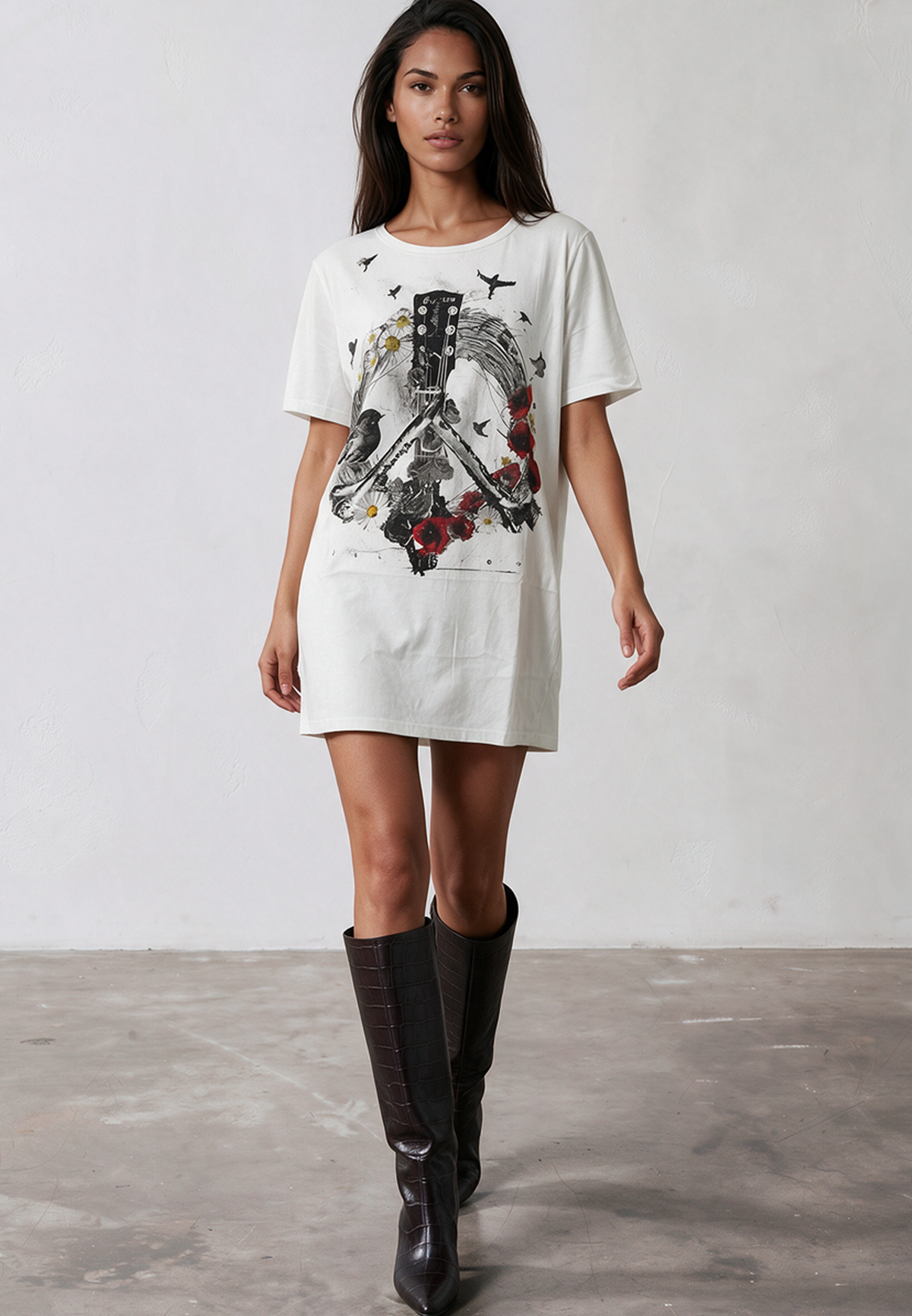 PEACE DRESS WHITE
