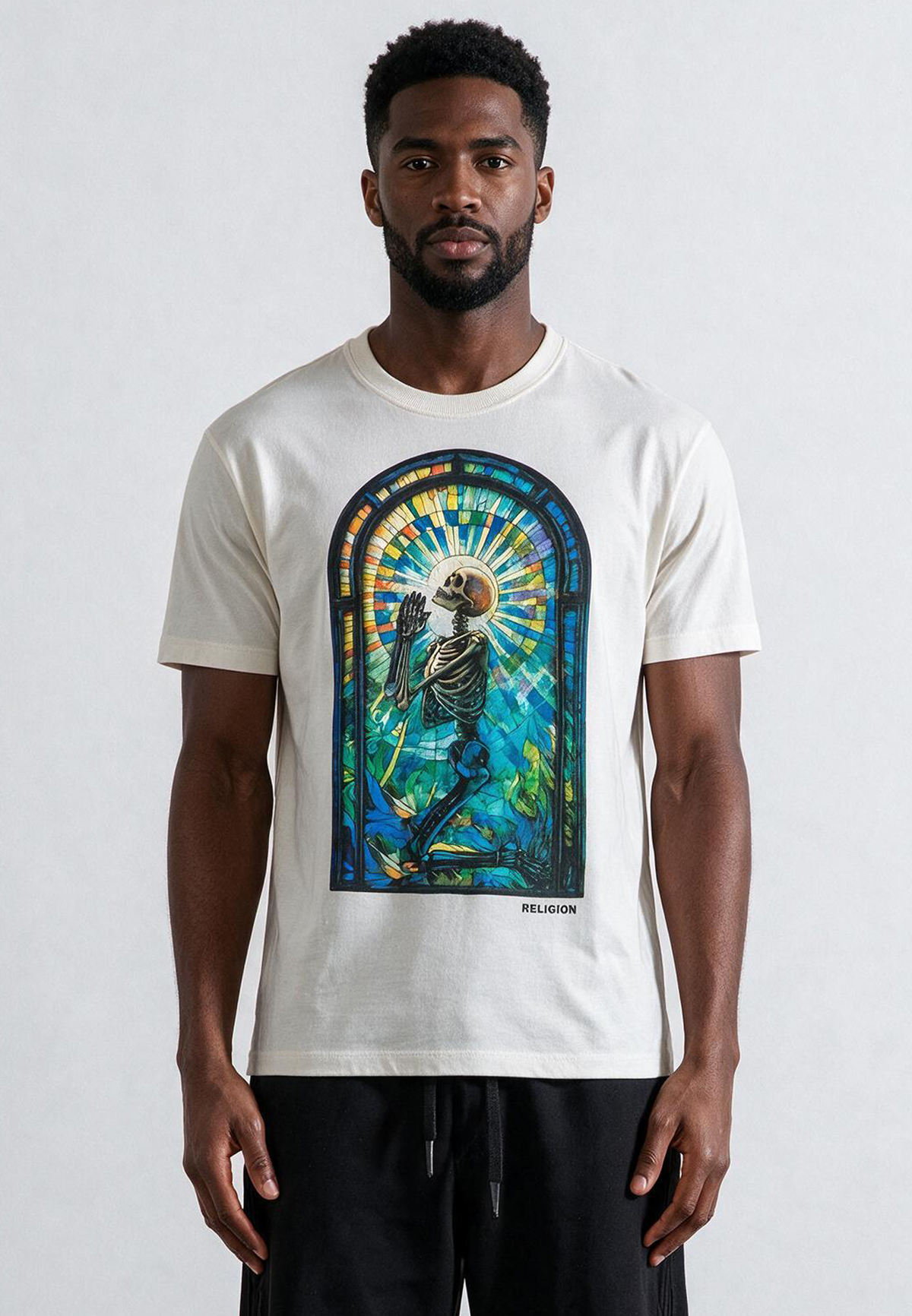 PRAYING PSYCHEDELIC T-SHIRT WHITE