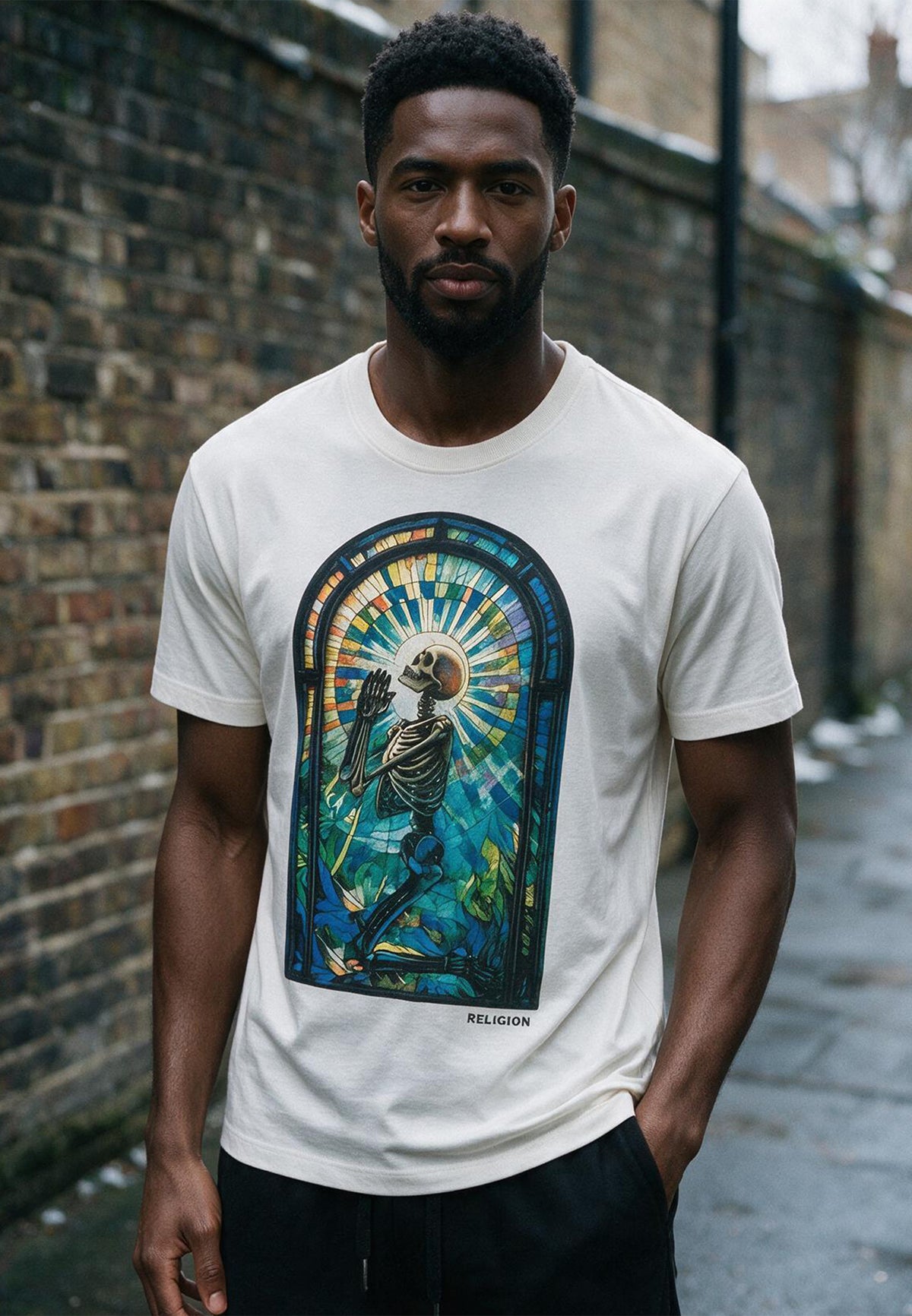 PRAYING PSYCHEDELIC T-SHIRT WHITE