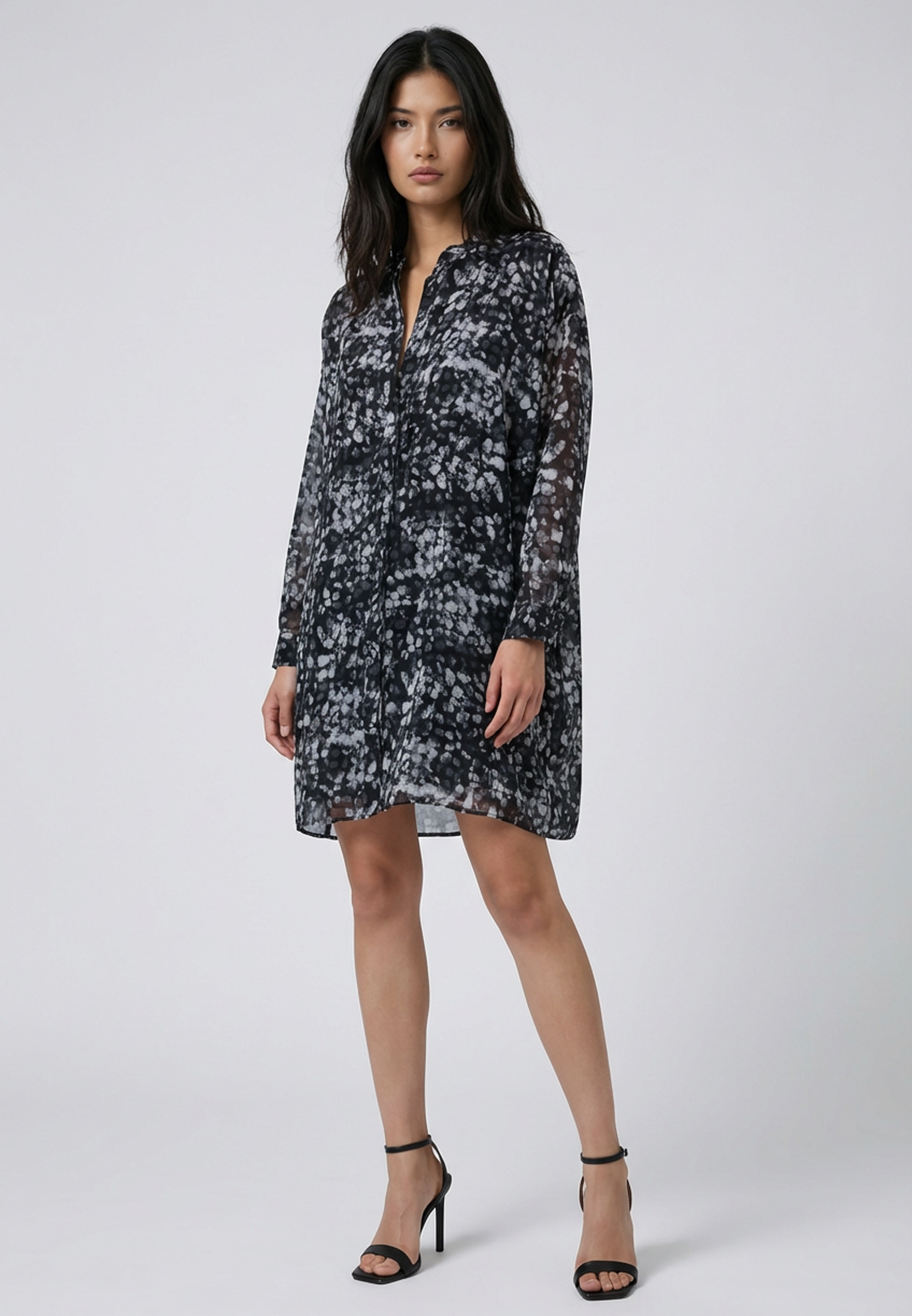 PYRITE DRESS STILL PRINT BLACK & GREY