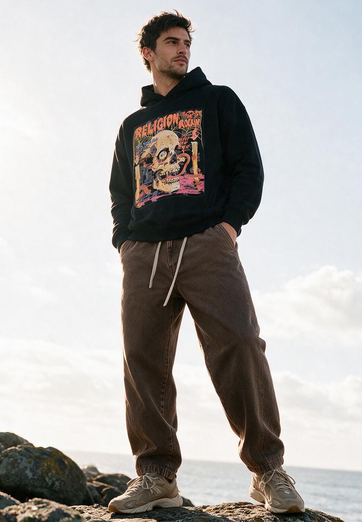 RELIGION ROCKING HOODIE BLACK