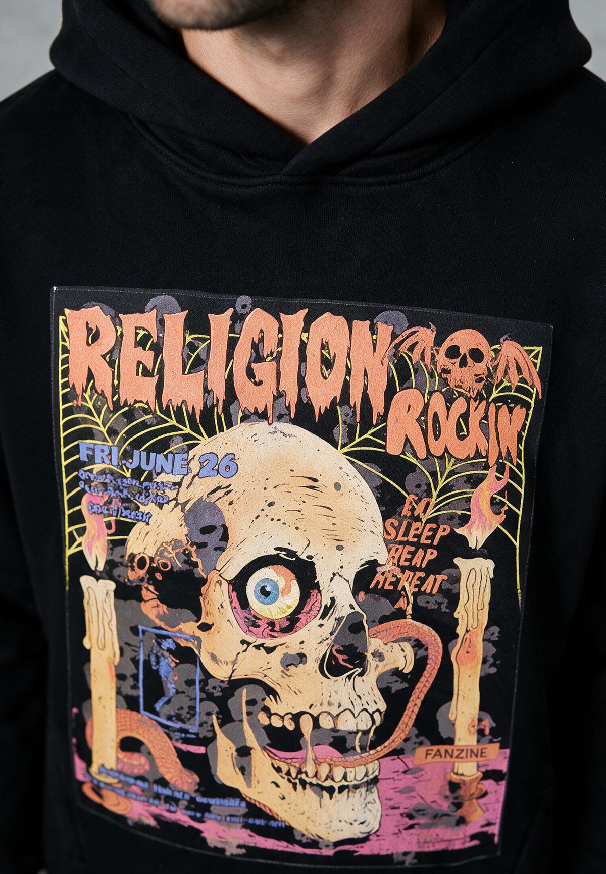 RELIGION ROCKING HOODIE BLACK