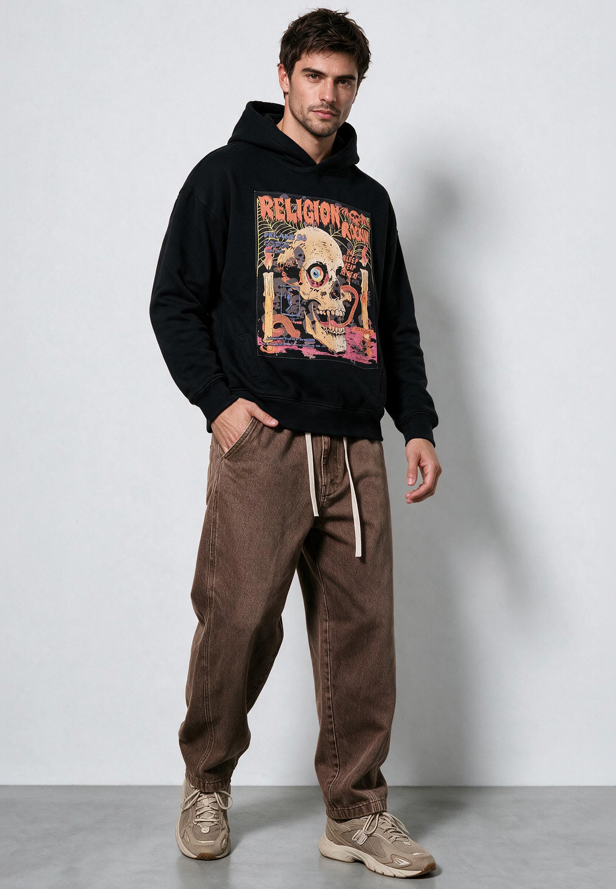 RELIGION ROCKING HOODIE BLACK