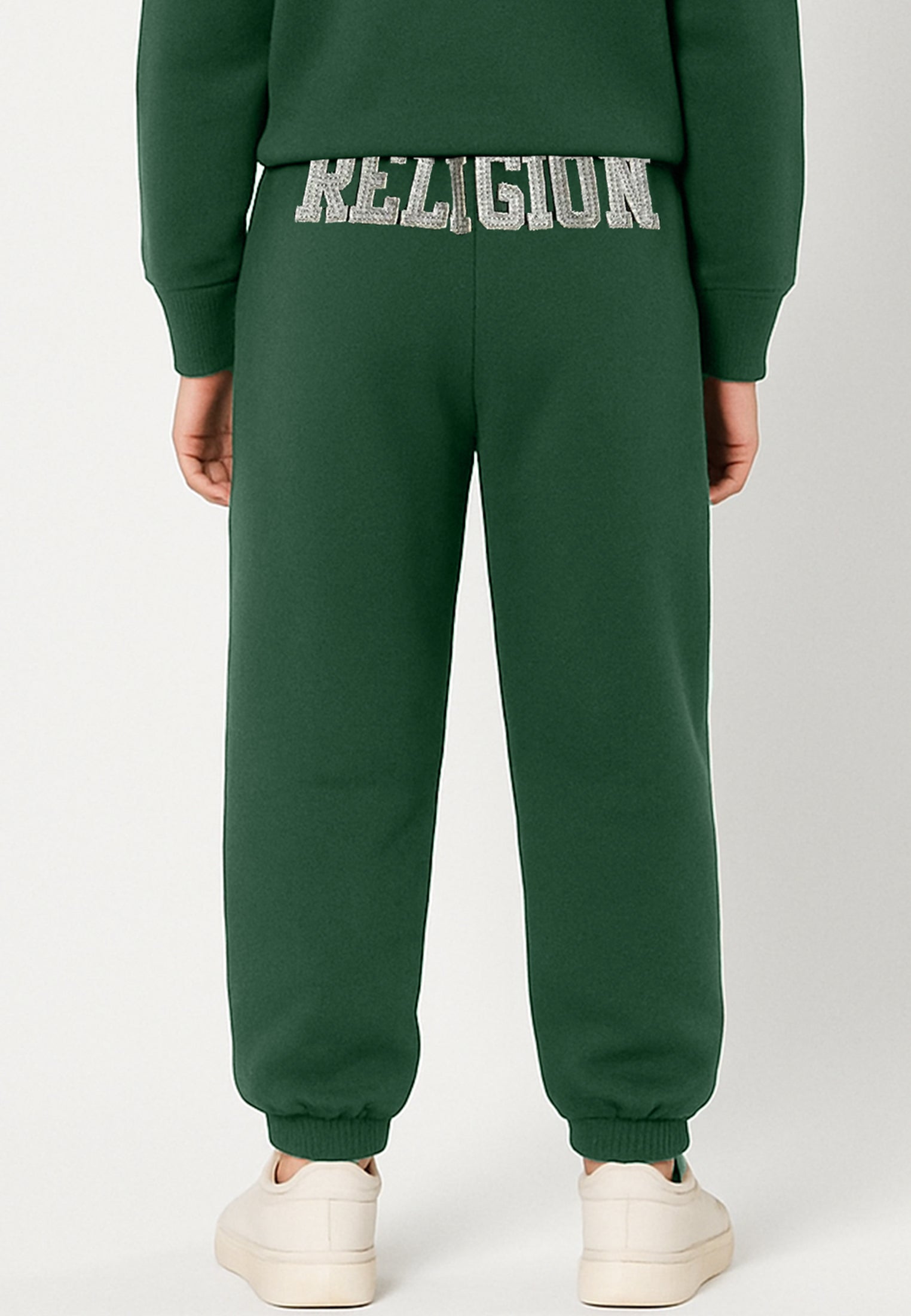 RELIGION GIRLS SEAMED DARTED SWEAT PANTS GREEN