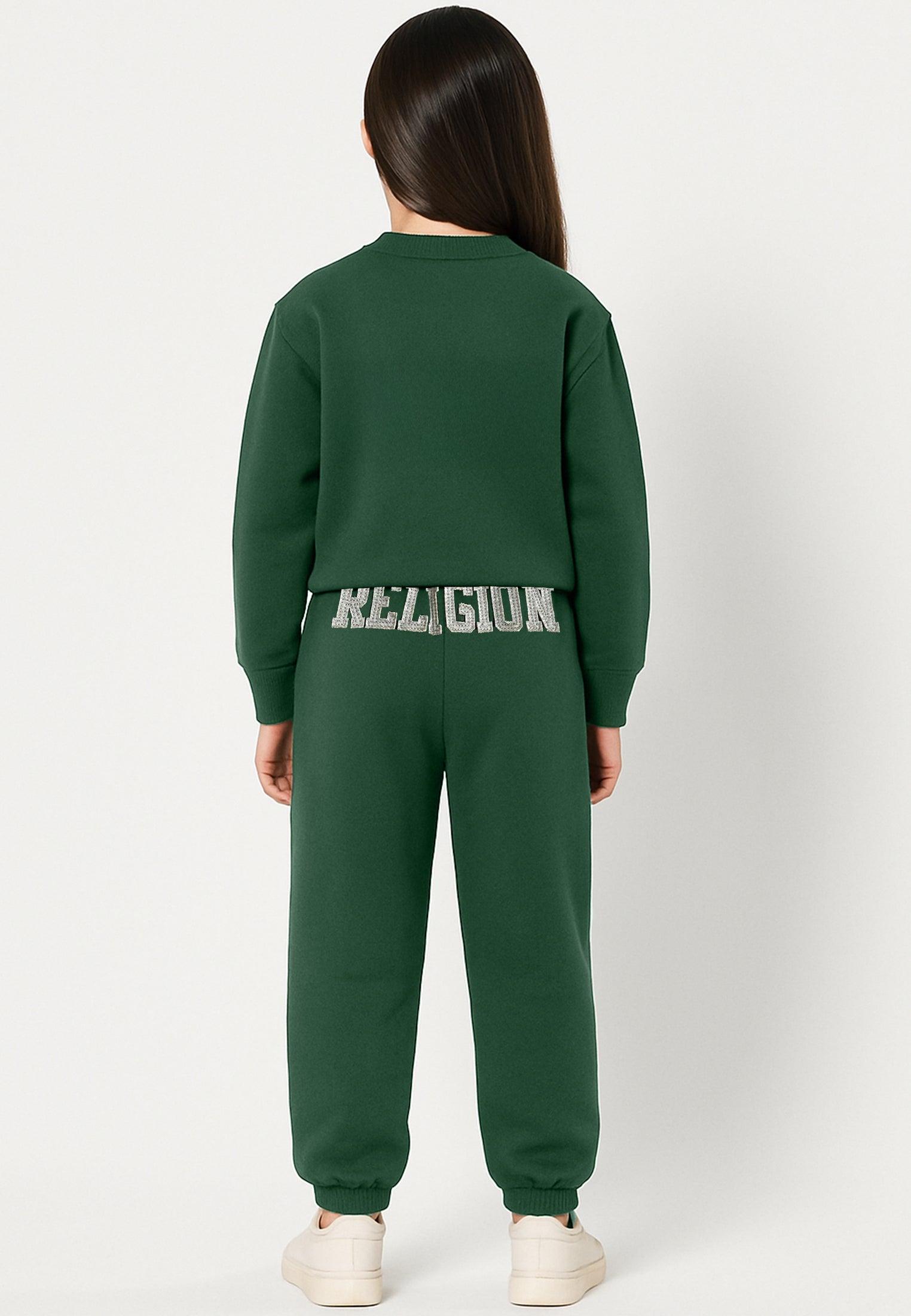 RELIGION GIRLS APPLIQUÉ OVERSIZED SWEATSHIRT GREEN