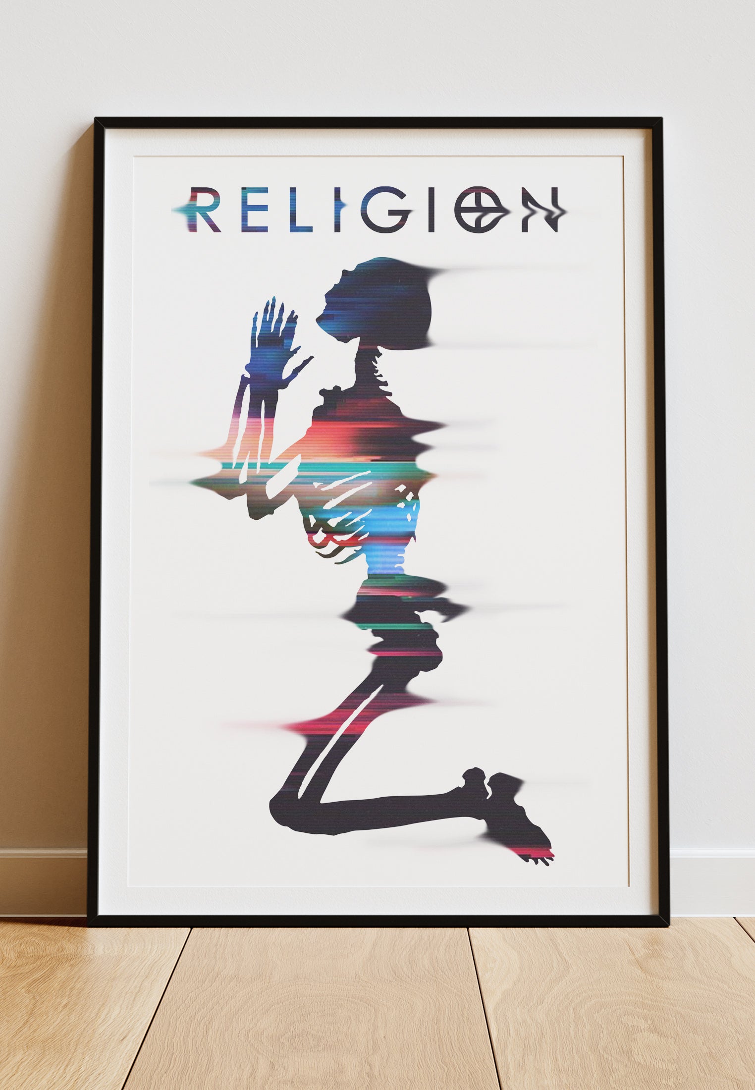 DIGITAL PRINT VIBRANT SKELETON ART POSTER