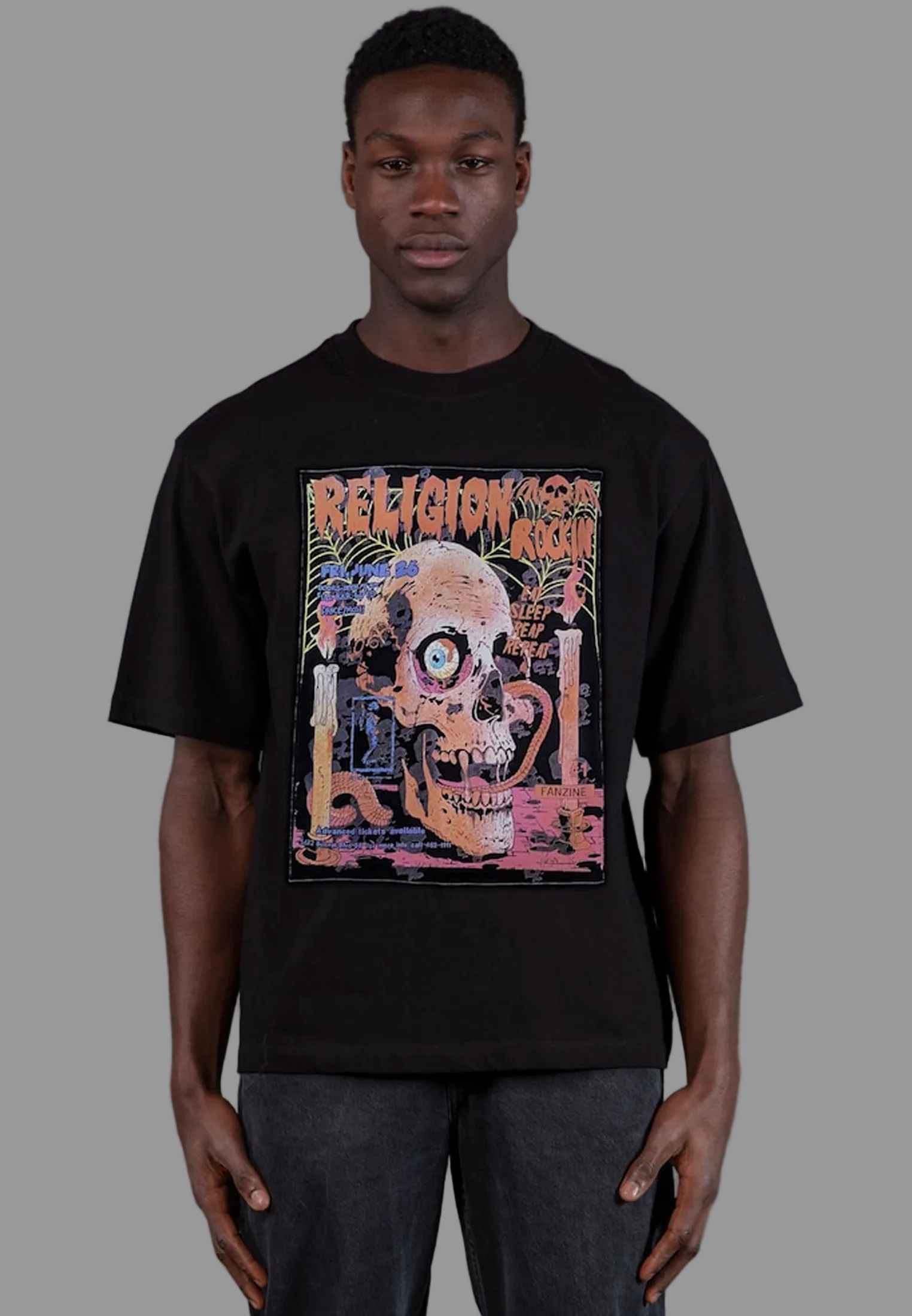 RELIGION ROCKING T-SHIRT BLACK