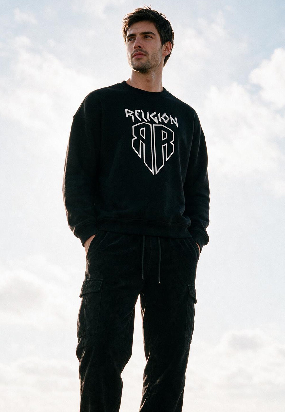 SHIELD CREW NECK SWEAT BLACK