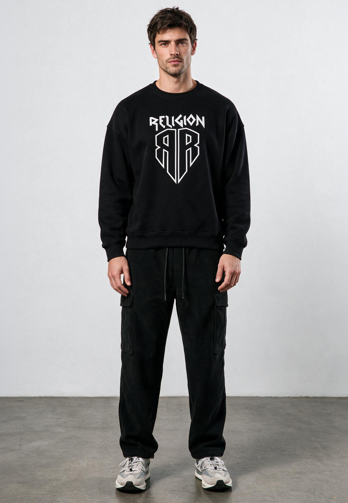 SHIELD CREW NECK SWEAT BLACK