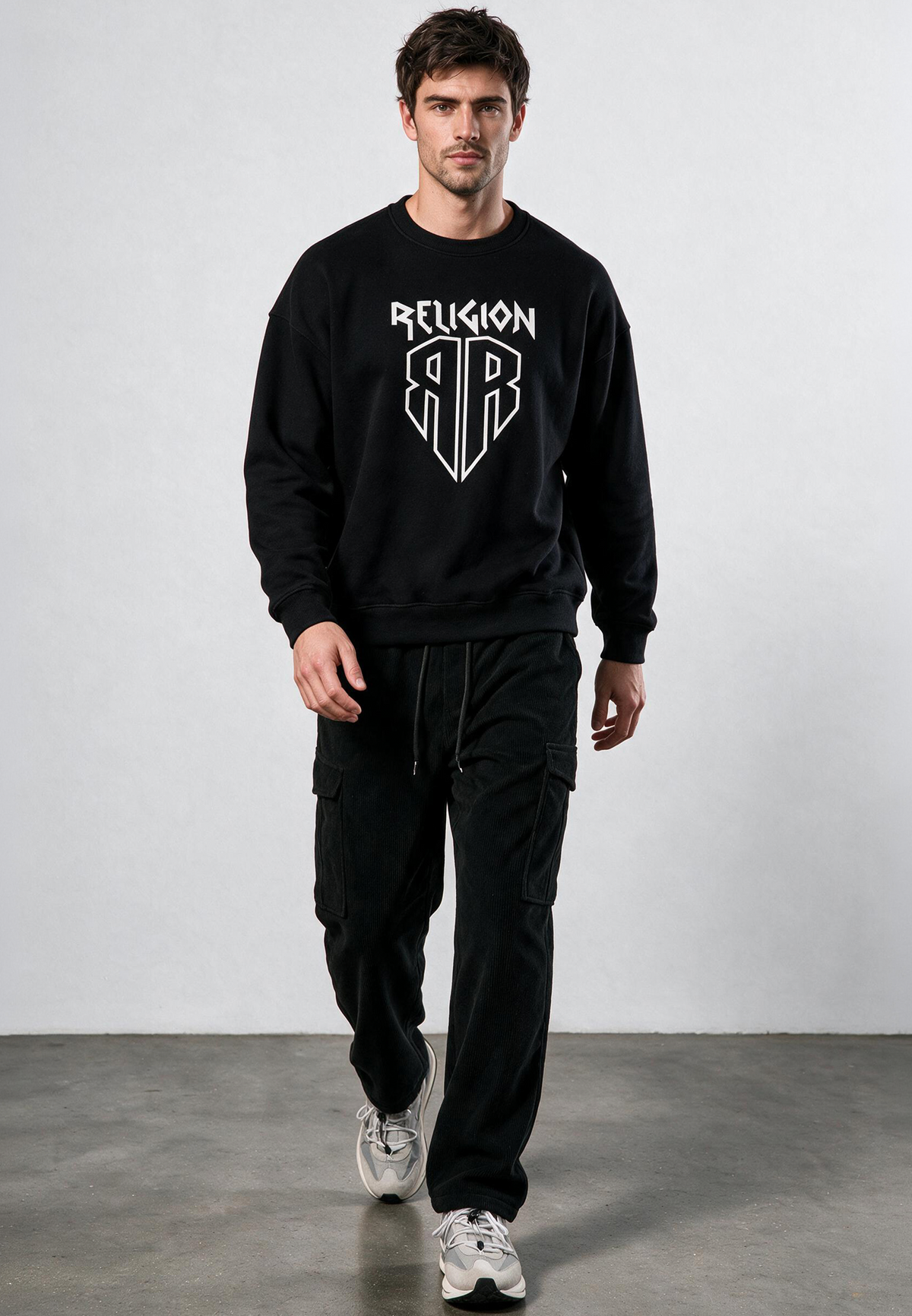 SHIELD CREW NECK SWEAT BLACK